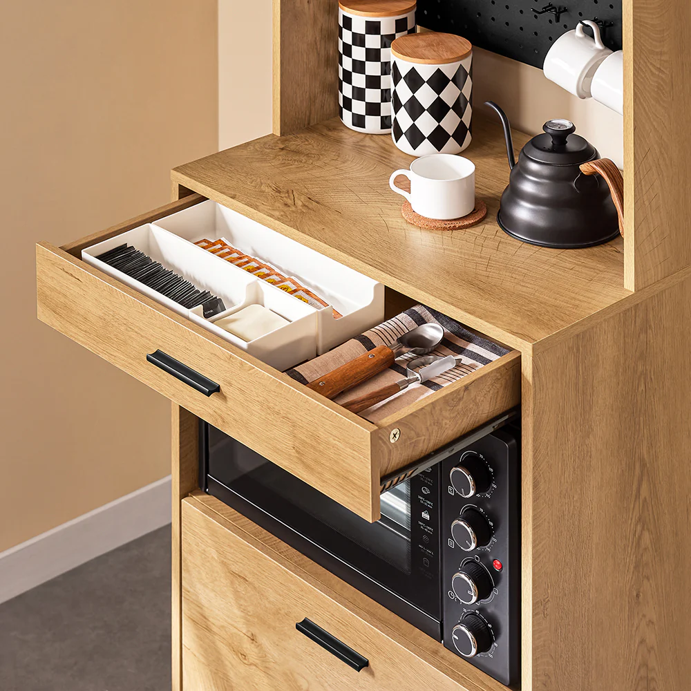 SoBuy FSB98-N Keukendressoir, opbergkast, keukenkast met meerdere vakken, dressoir voor eetkamer met 2 deuren, 2 laden, 1 vak en 1 geperforeerd paneel - Image 12