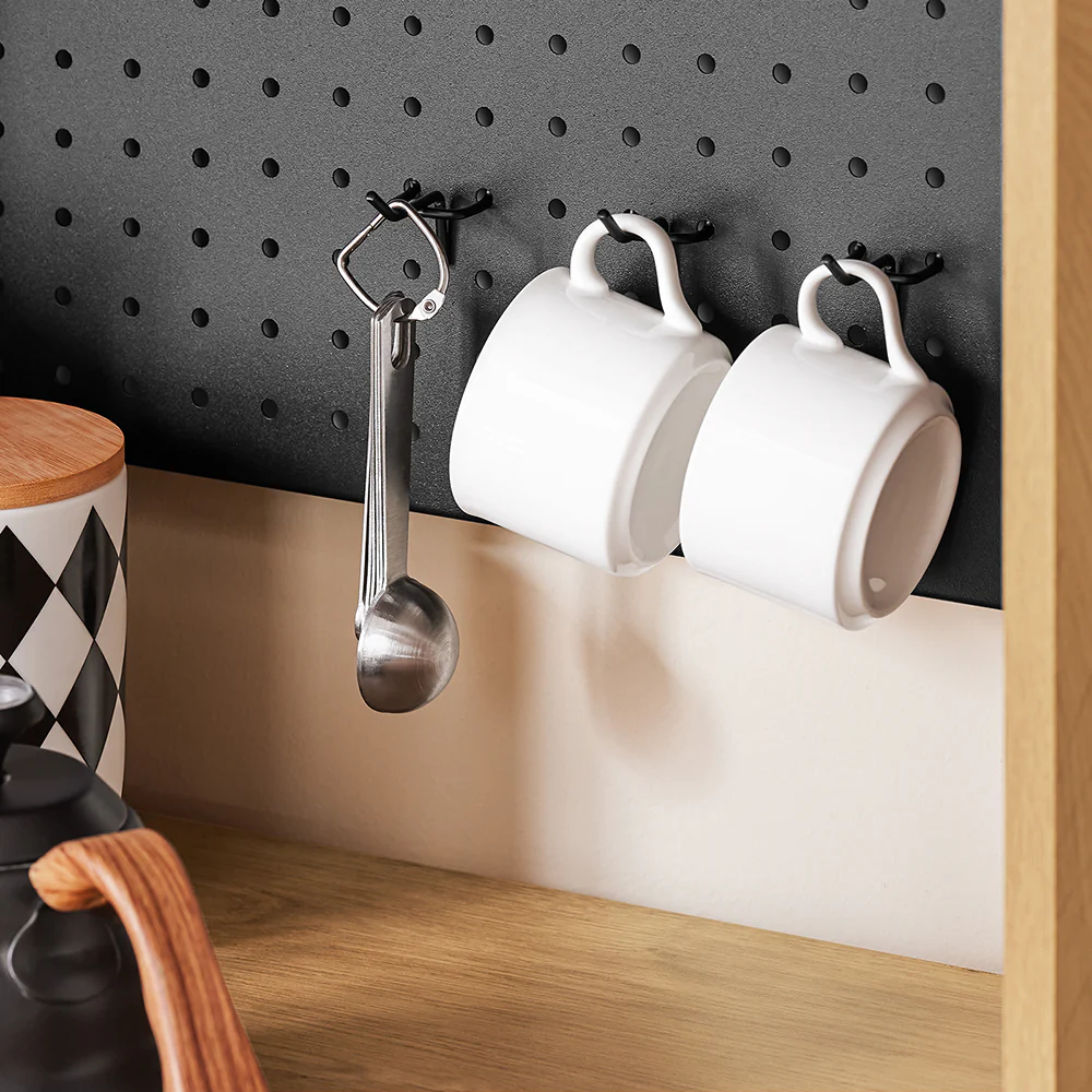 SoBuy FSB98-N Keukendressoir, opbergkast, keukenkast met meerdere vakken, dressoir voor eetkamer met 2 deuren, 2 laden, 1 vak en 1 geperforeerd paneel - Image 13