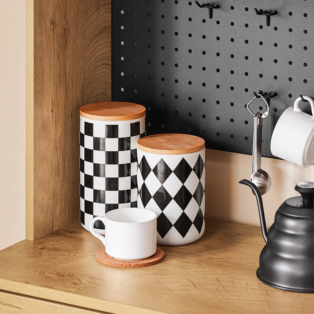 SoBuy FSB98-N Keukendressoir, opbergkast, keukenkast met meerdere vakken, dressoir voor eetkamer met 2 deuren, 2 laden, 1 vak en 1 geperforeerd paneel - Image 15