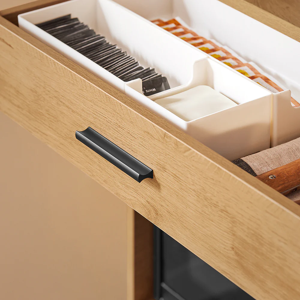 SoBuy FSB98-N Keukendressoir, opbergkast, keukenkast met meerdere vakken, dressoir voor eetkamer met 2 deuren, 2 laden, 1 vak en 1 geperforeerd paneel - Image 8