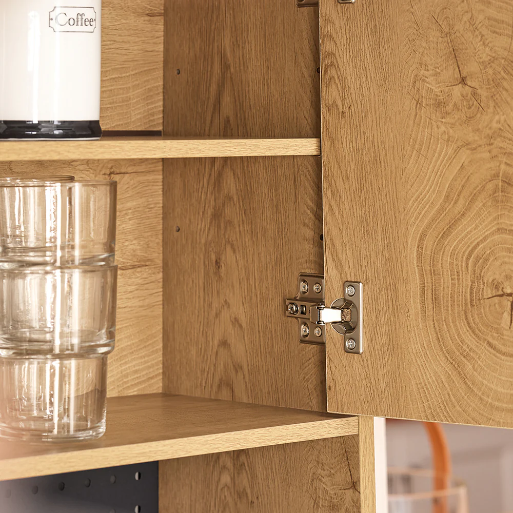 SoBuy FSB98-N Keukendressoir, opbergkast, keukenkast met meerdere vakken, dressoir voor eetkamer met 2 deuren, 2 laden, 1 vak en 1 geperforeerd paneel - Image 9