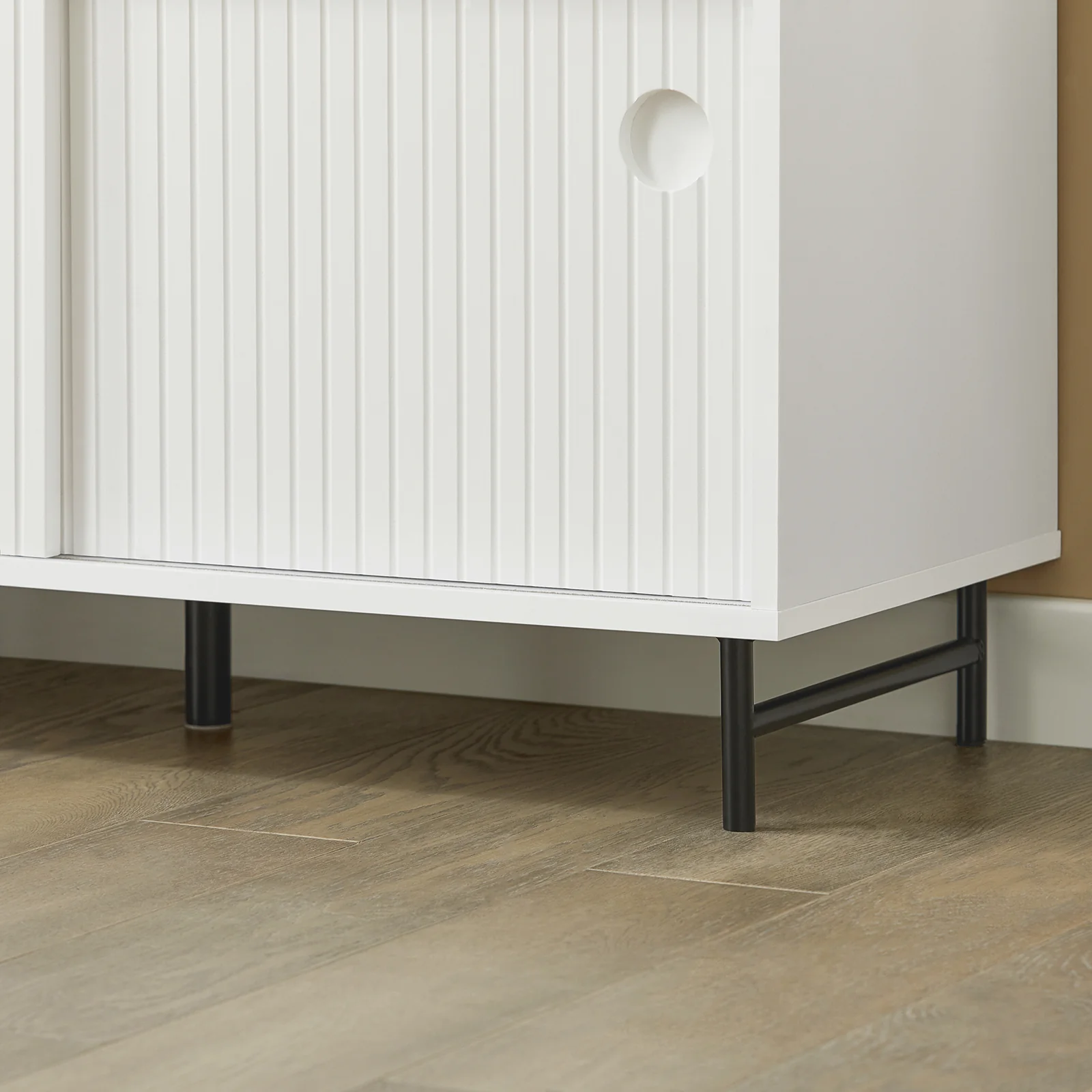 SoBuy FSR116-W Schoenenbank met Opbergruimte – 2 Schuifdeuren, 4 Verstelbare Planken & Comfortabel Kussen – 85x37x49 cm, Wit - Image 11