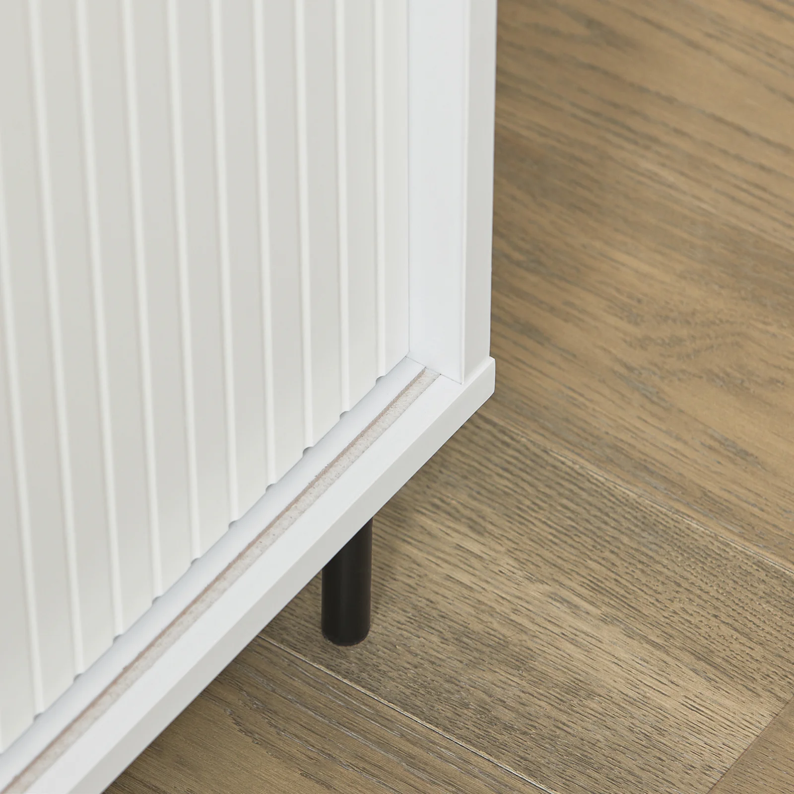 SoBuy FSR116-W Schoenenbank met Opbergruimte – 2 Schuifdeuren, 4 Verstelbare Planken & Comfortabel Kussen – 85x37x49 cm, Wit - Image 9