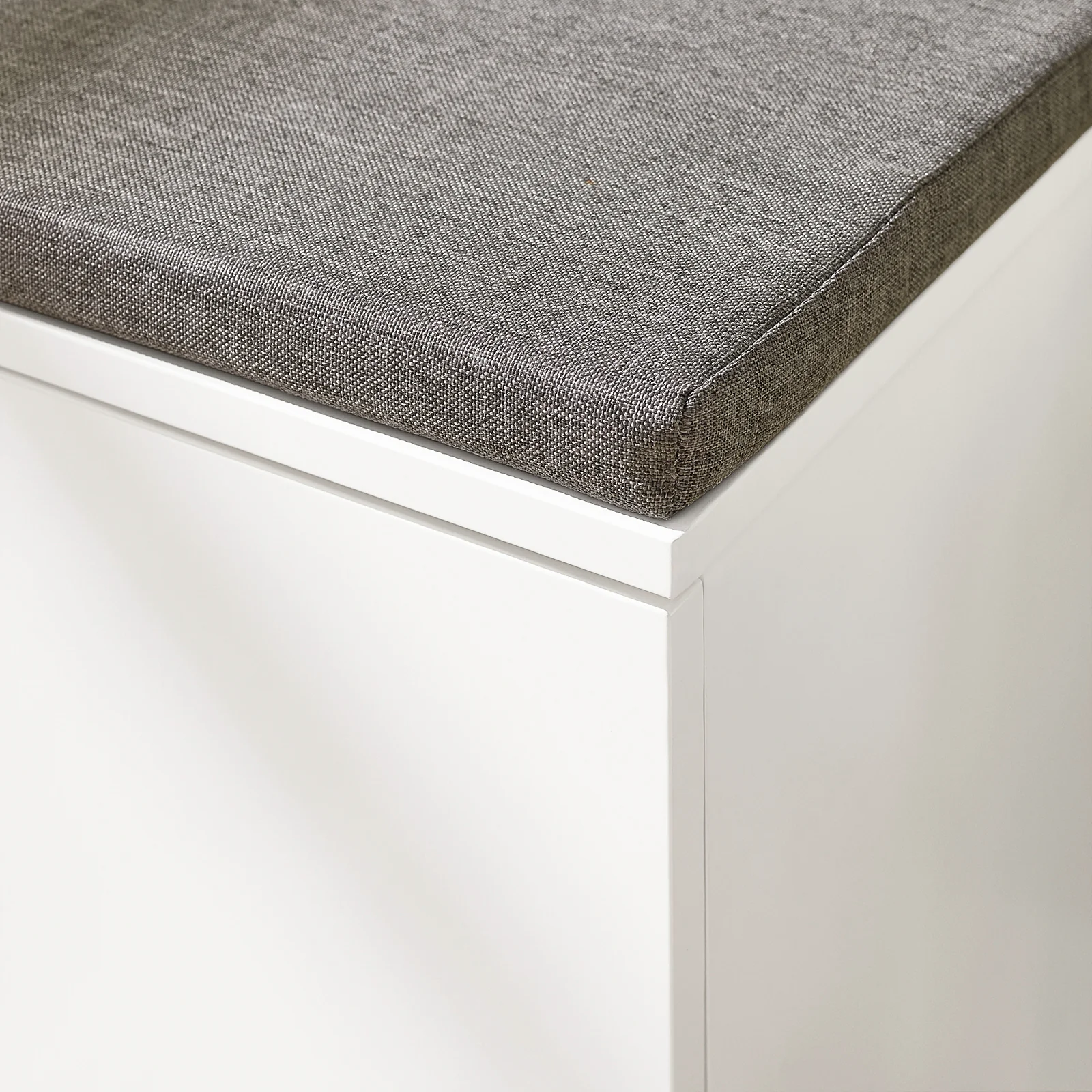 SoBuy FSR117-W Schoenenbank met Opbergruimte – 2-Deurs Kast met Zacht Kussen, Witte Schoenenopberger voor Hal, Slaapkamer en Woonkamer, 90x34x46 cm - Image 10