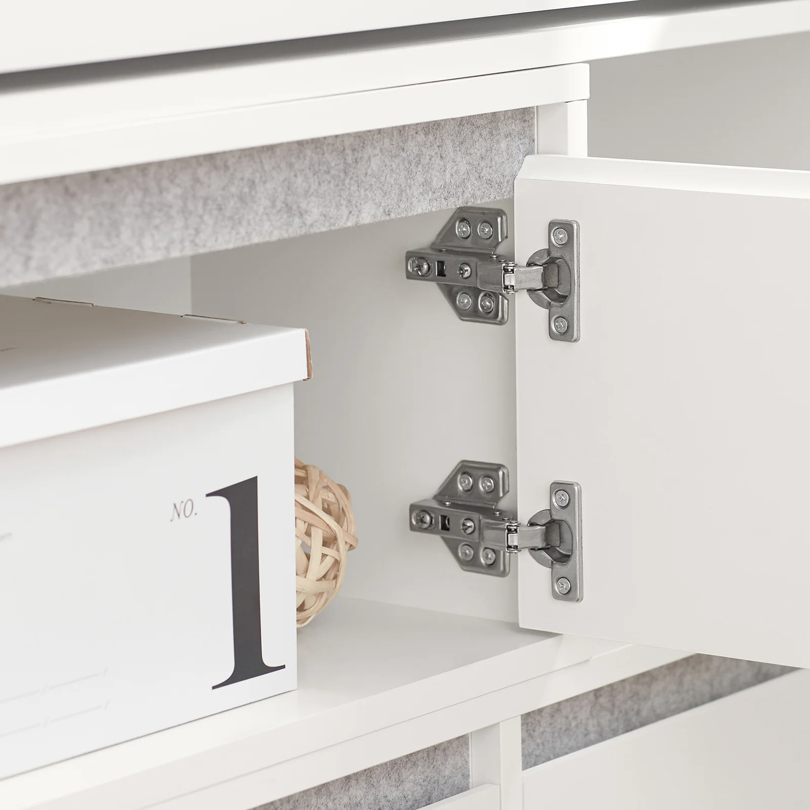 SoBuy FSR134-W Schoenenkast met Zitbank – Uitschuifbaar & Draaibaar | Entree Meubel met 2 Kleppen, 2 Deuren & 2 Lades | Wit | 124–92 x 24 x 126 cm - Image 12