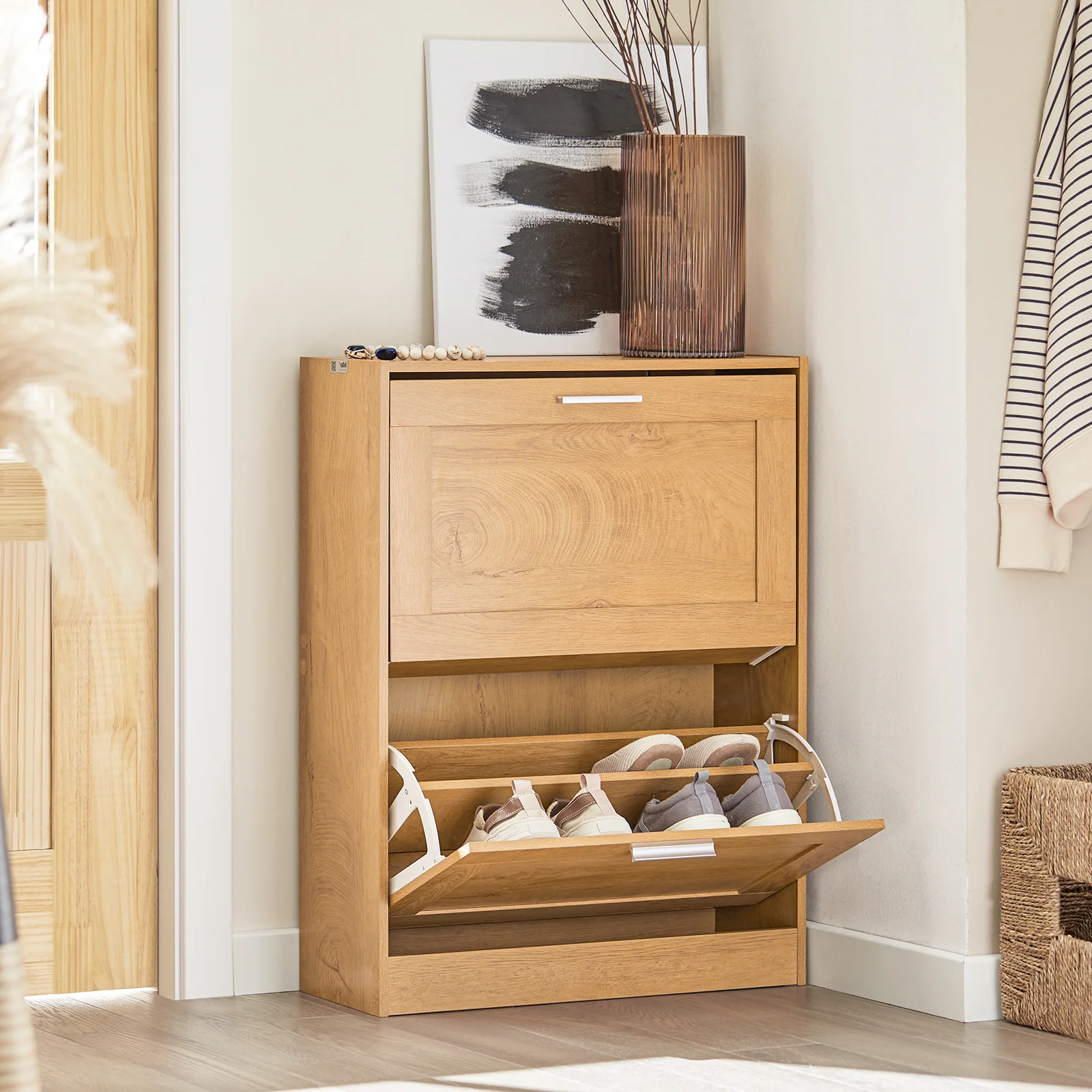SoBuy FSR137-N schoenenrek schoenenrek schoenenrek met 2 kleppen schoenenrek smal schoenencommode - Image 3