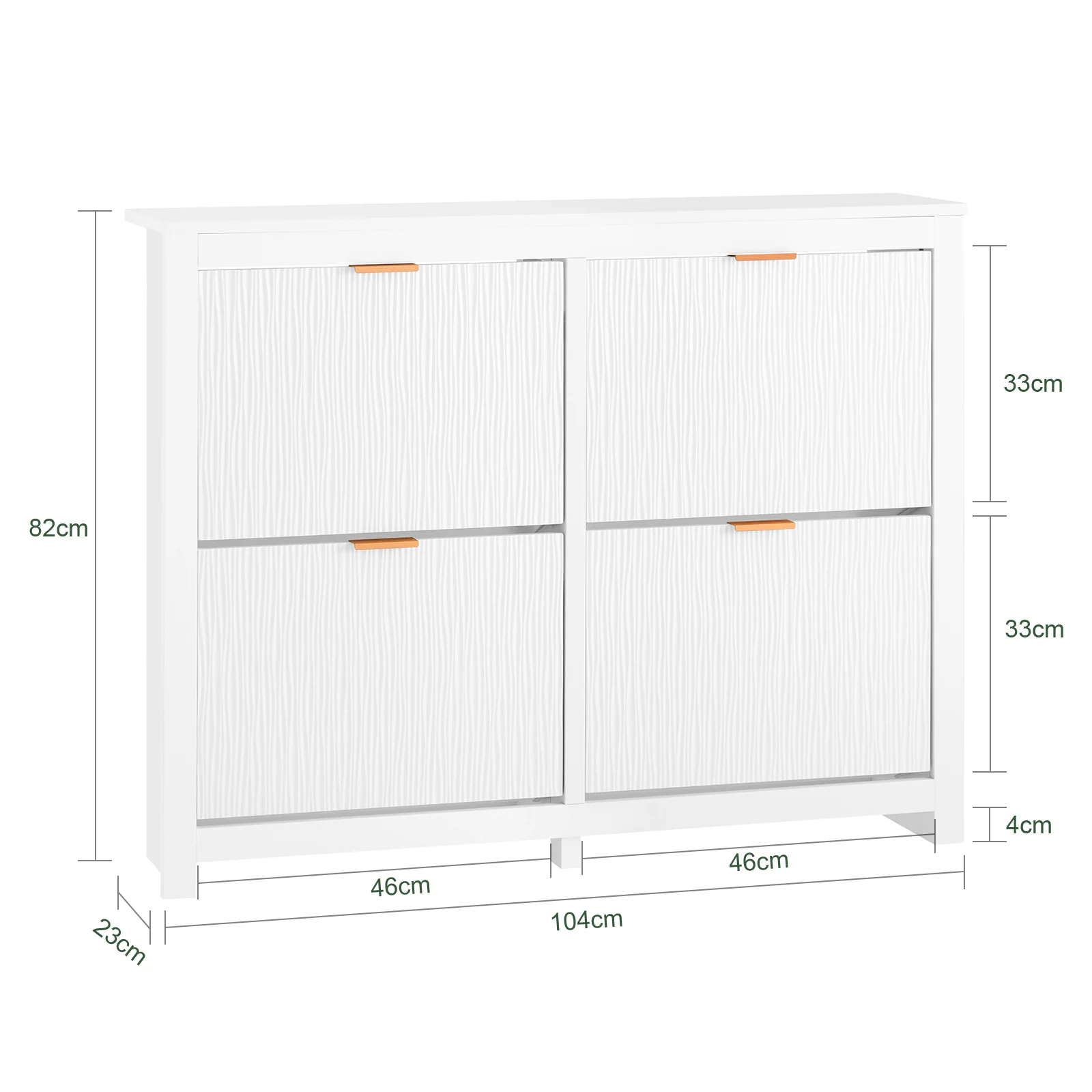 SoBuy FSR186-II-W Schoenenkast – Smalle Opbergkast met 4 Kleppen, Perfect voor Hal & Woonkamer – Compact Design, Wit – 104x23x82 cm - Image 5