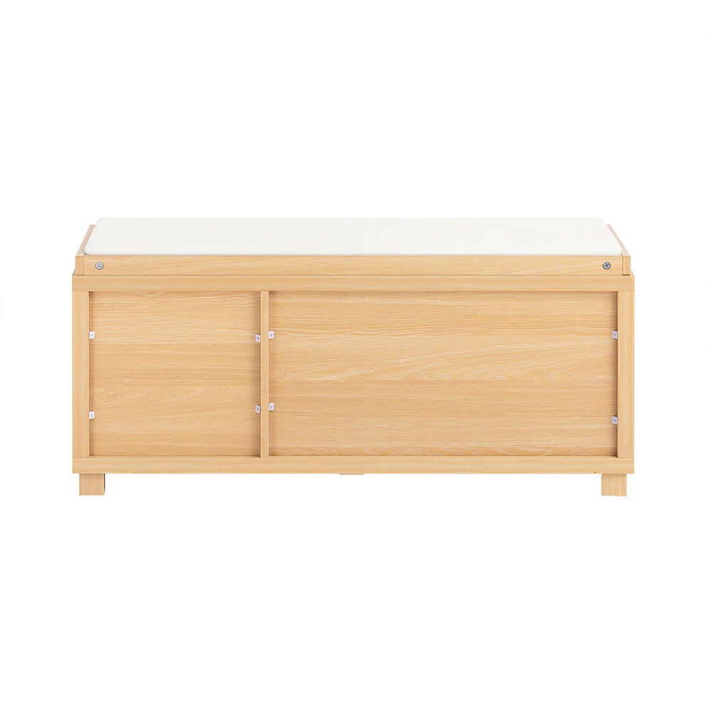 Pre-order SoBuy FSR188-N Schoenenbank, schoenenopbergbank, schoenenkast, lage entree met gevoerd kussen, 3 deuren en 4 open vakken - Image 5