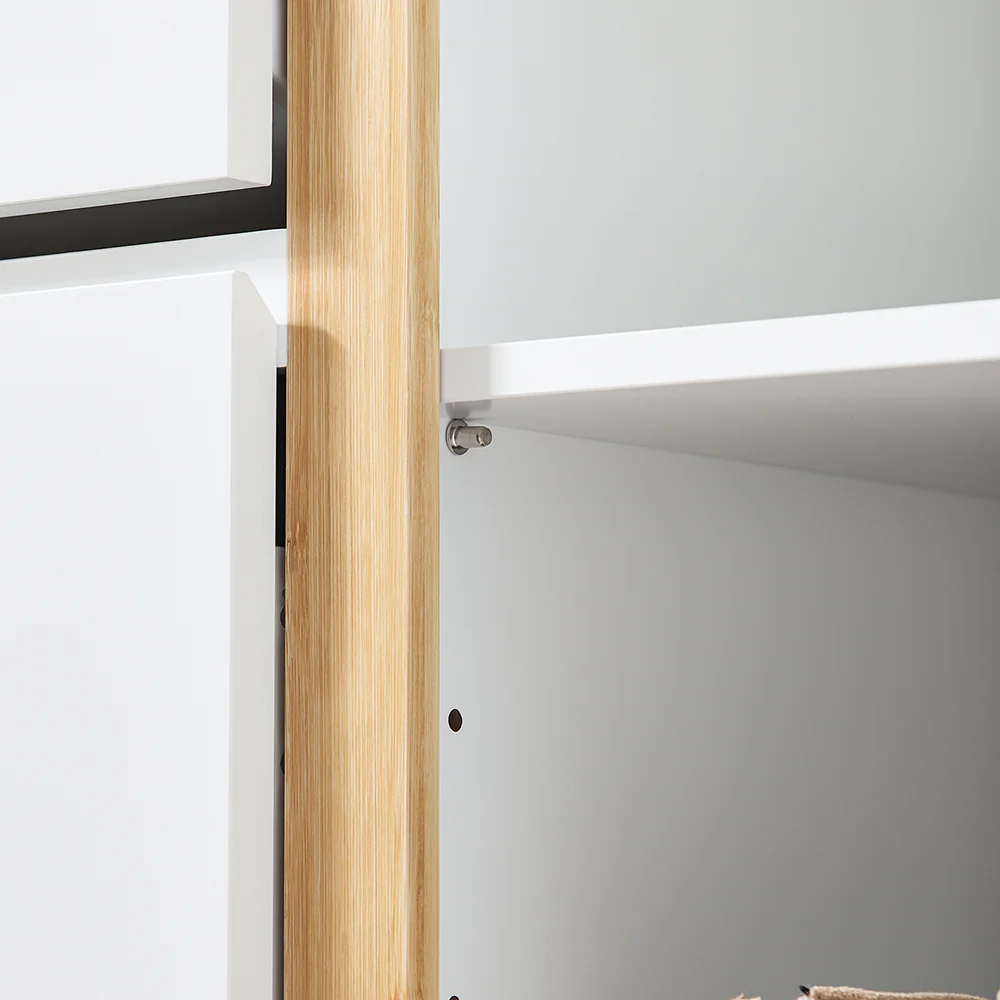 SoBuy FSR189-WN Schoenenkast - Opbergmeubel voor Schoenen met 3 Opendelen & 1 Deur – Grote Opbergruimte voor 20 Paar + Verstelbare Plank – Modern Witte Stijl 80x34x122 cm - Image 11