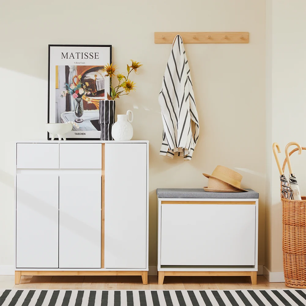 SoBuy FSR191-WN Schoenenbank met 1 klep en 1 kussen - Image 3