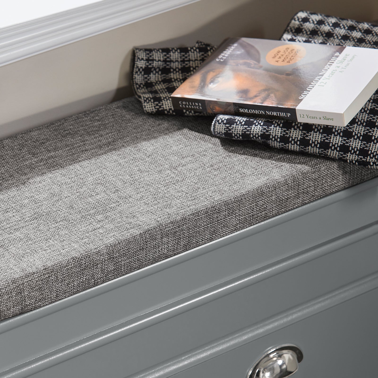 SoBuy FSR82-L-HG Schoenenkast voor de Hal – Schoenenbank met Klepopslag en Kussen – Opbergbank voor Schoenen, Geschikt voor Gang of Woonkamer – 75x24x51 cm, Draagvermogen 150kg, Grijs - Image 10