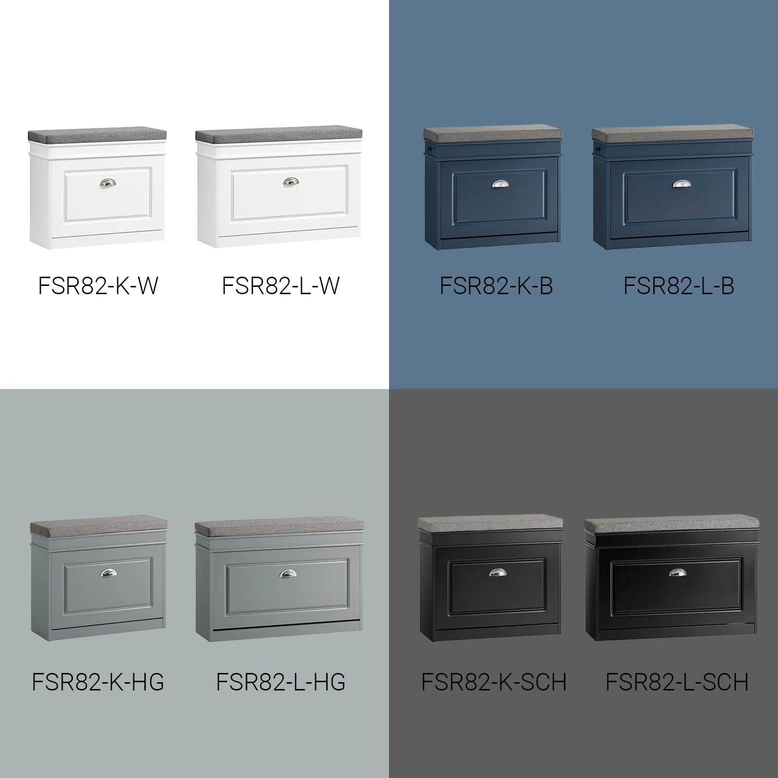 SoBuy FSR82-L-HG Schoenenkast voor de Hal – Schoenenbank met Klepopslag en Kussen – Opbergbank voor Schoenen, Geschikt voor Gang of Woonkamer – 75x24x51 cm, Draagvermogen 150kg, Grijs - Image 12