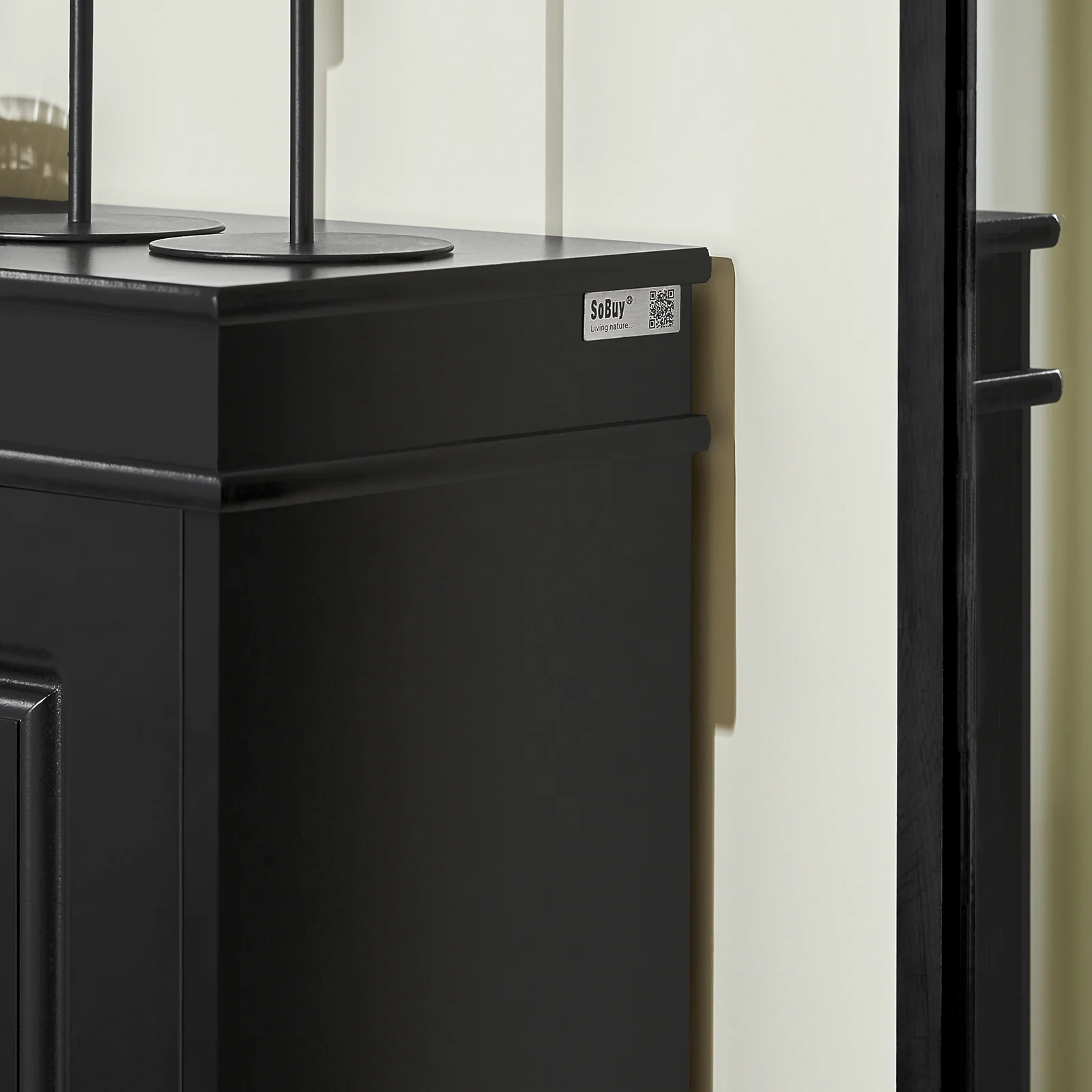 SoBuy FSR94-SCH Schoenenkast met 3 Deuren, Opbergruimte voor 12 Paar Schoenen, Compacte Garderobe voor Hal, 53x24x117 cm, Zwart - Image 14