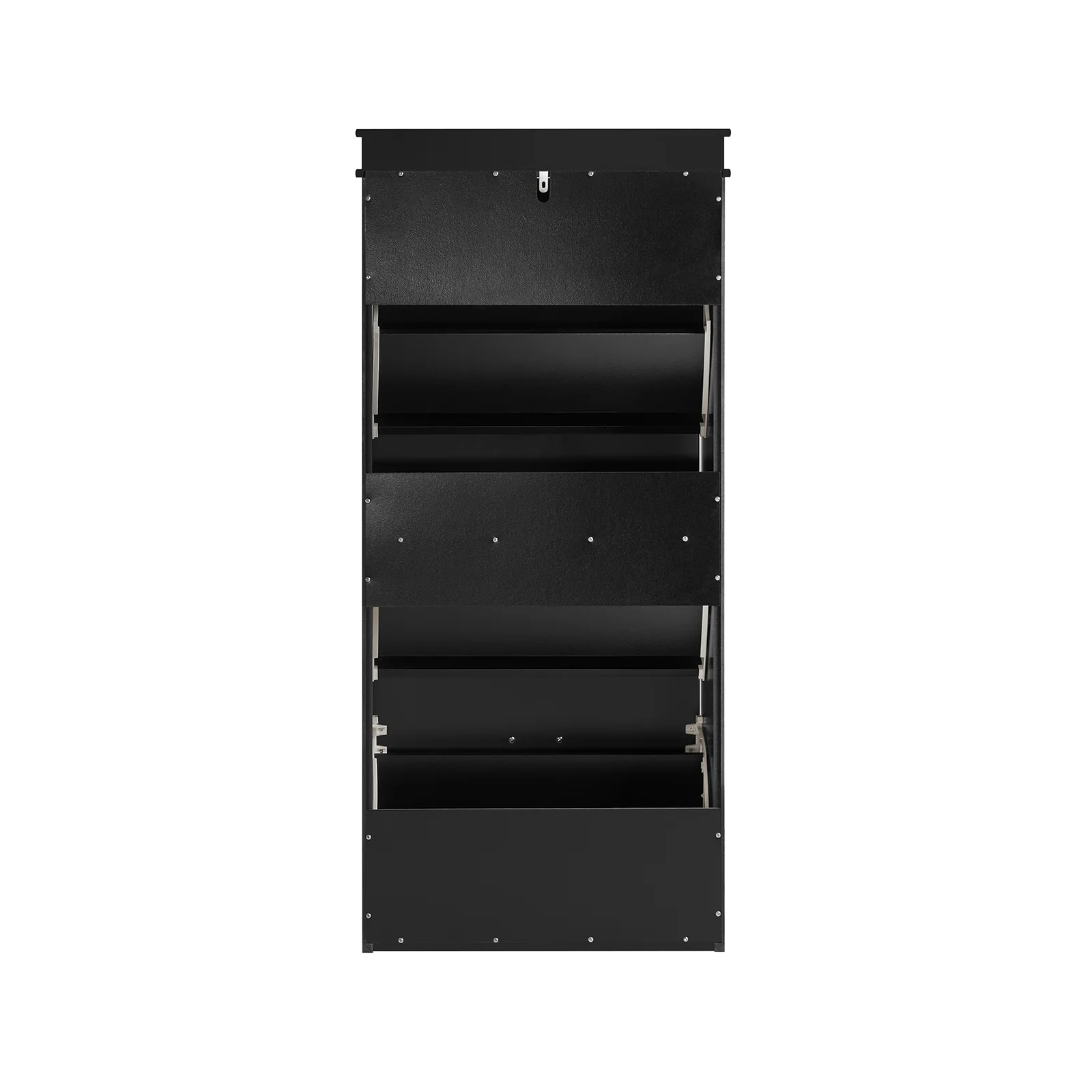 SoBuy FSR94-SCH Schoenenkast met 3 Deuren, Opbergruimte voor 12 Paar Schoenen, Compacte Garderobe voor Hal, 53x24x117 cm, Zwart - Image 15