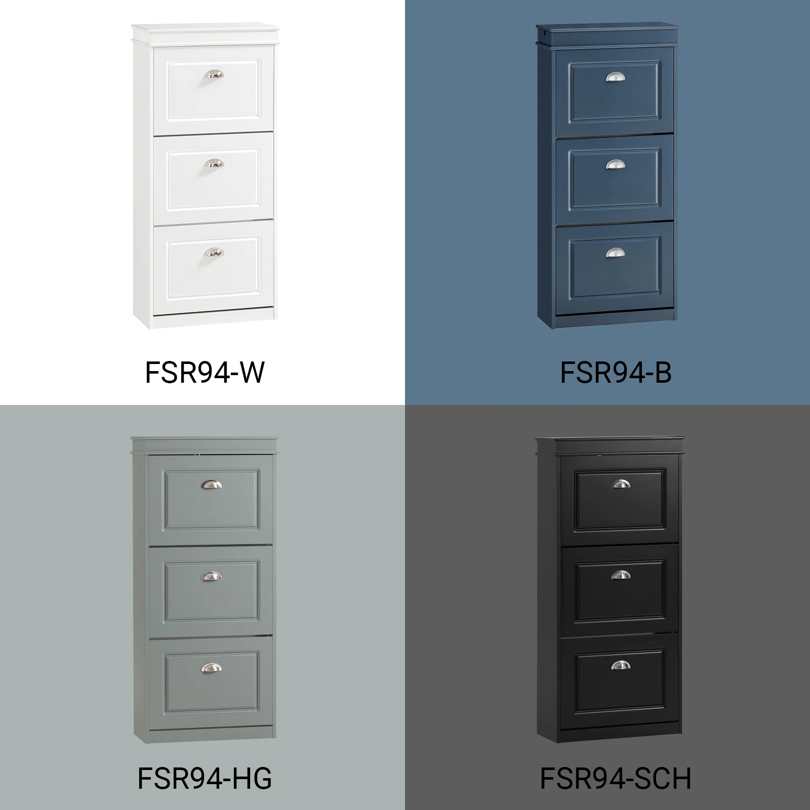 SoBuy FSR94-SCH Schoenenkast met 3 Deuren, Opbergruimte voor 12 Paar Schoenen, Compacte Garderobe voor Hal, 53x24x117 cm, Zwart - Image 17