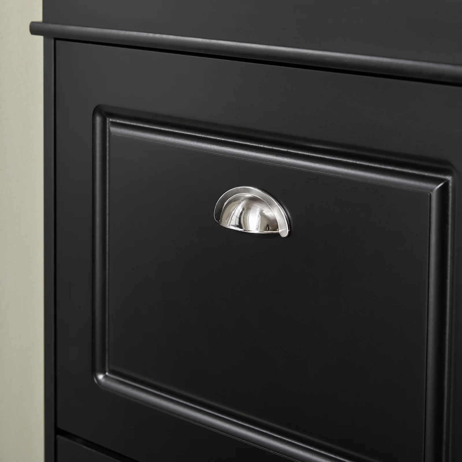 SoBuy FSR94-SCH Schoenenkast met 3 Deuren, Opbergruimte voor 12 Paar Schoenen, Compacte Garderobe voor Hal, 53x24x117 cm, Zwart - Image 9