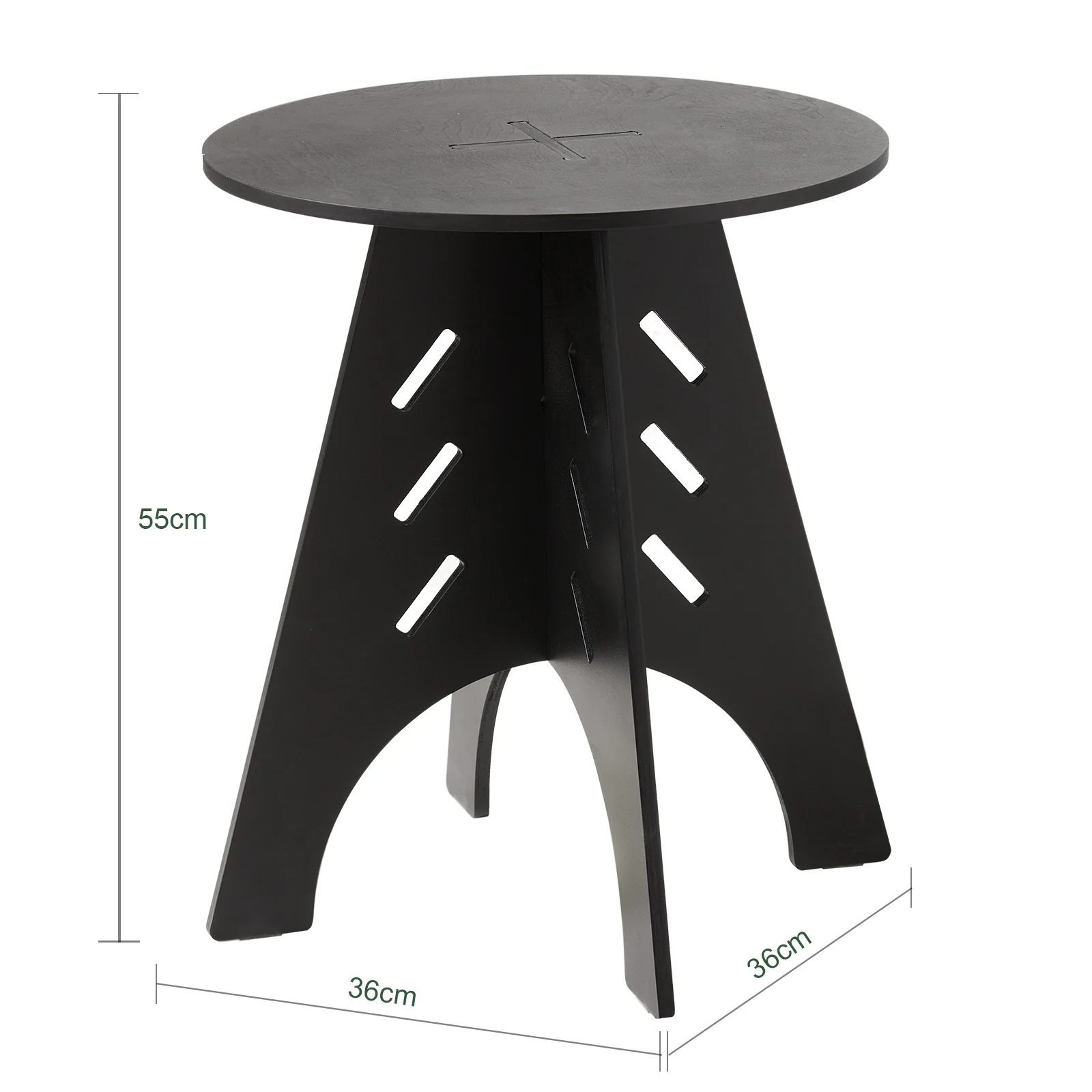 SoBuy HFBT01-SCH Ronde Houten Bijzettafel, Ronde Salontafel, Nachtkastje, Koffietafel, Telefoontafel, voor Woonkamer, Slaapkamer, Structuur Pen-en-Gat, Zwart - Image 5