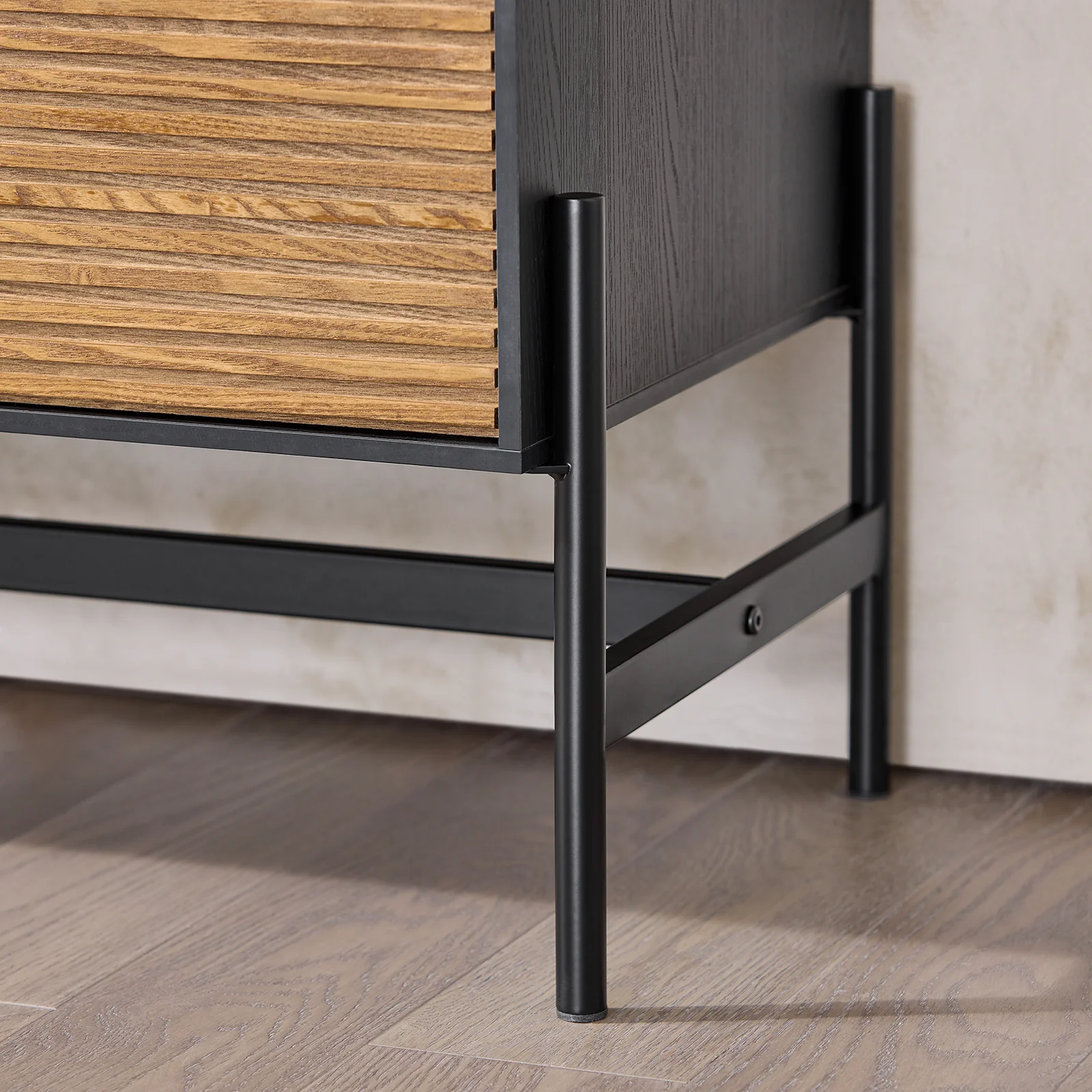 SoBuy HFSB02-SCH Lage dressoir, commode opbergkast, dressoir voor keuken, eetkamer, woonkamer, entree, met kast, 1 deur en 3 laden - Image 7