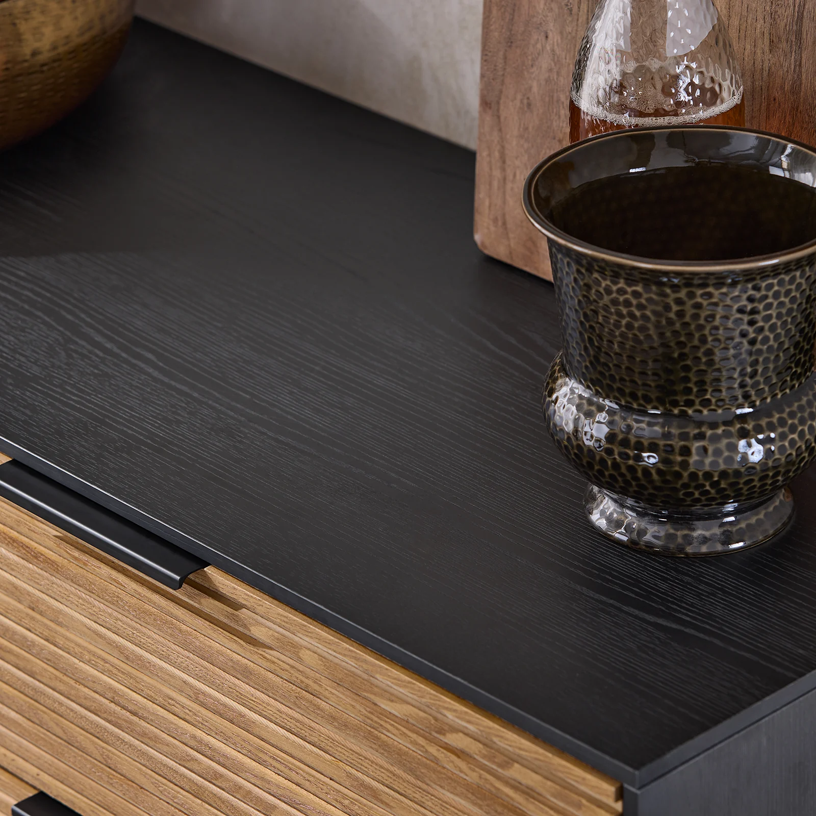 SoBuy HFSB02-SCH Lage dressoir, commode opbergkast, dressoir voor keuken, eetkamer, woonkamer, entree, met kast, 1 deur en 3 laden - Image 8