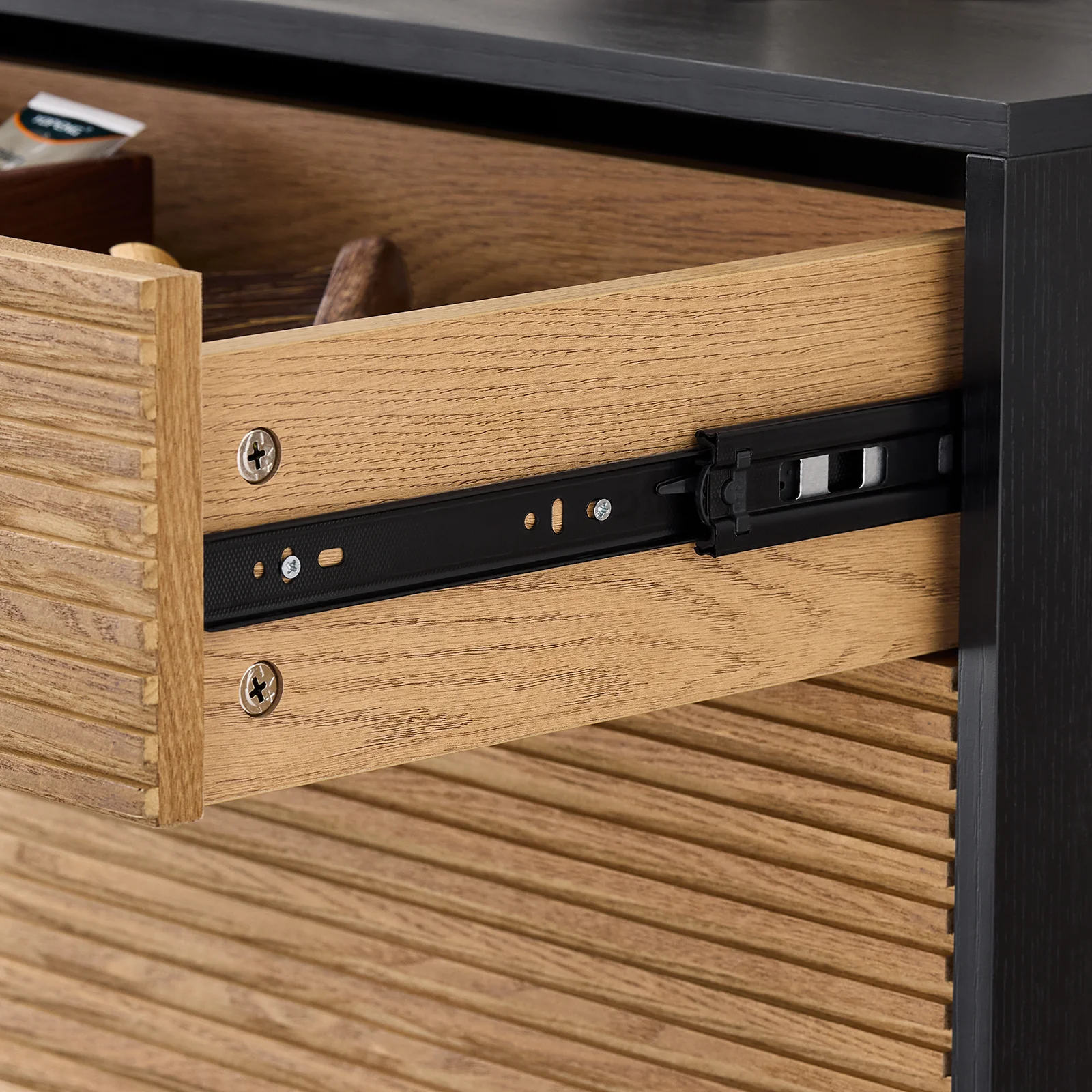 SoBuy HFSR03-SCH Schoenenkast, halmeubel, schoenenopbergkast, schoenenkast met 1 lade en 2 kleppen voor entree, hal en woonkamer - Image 5