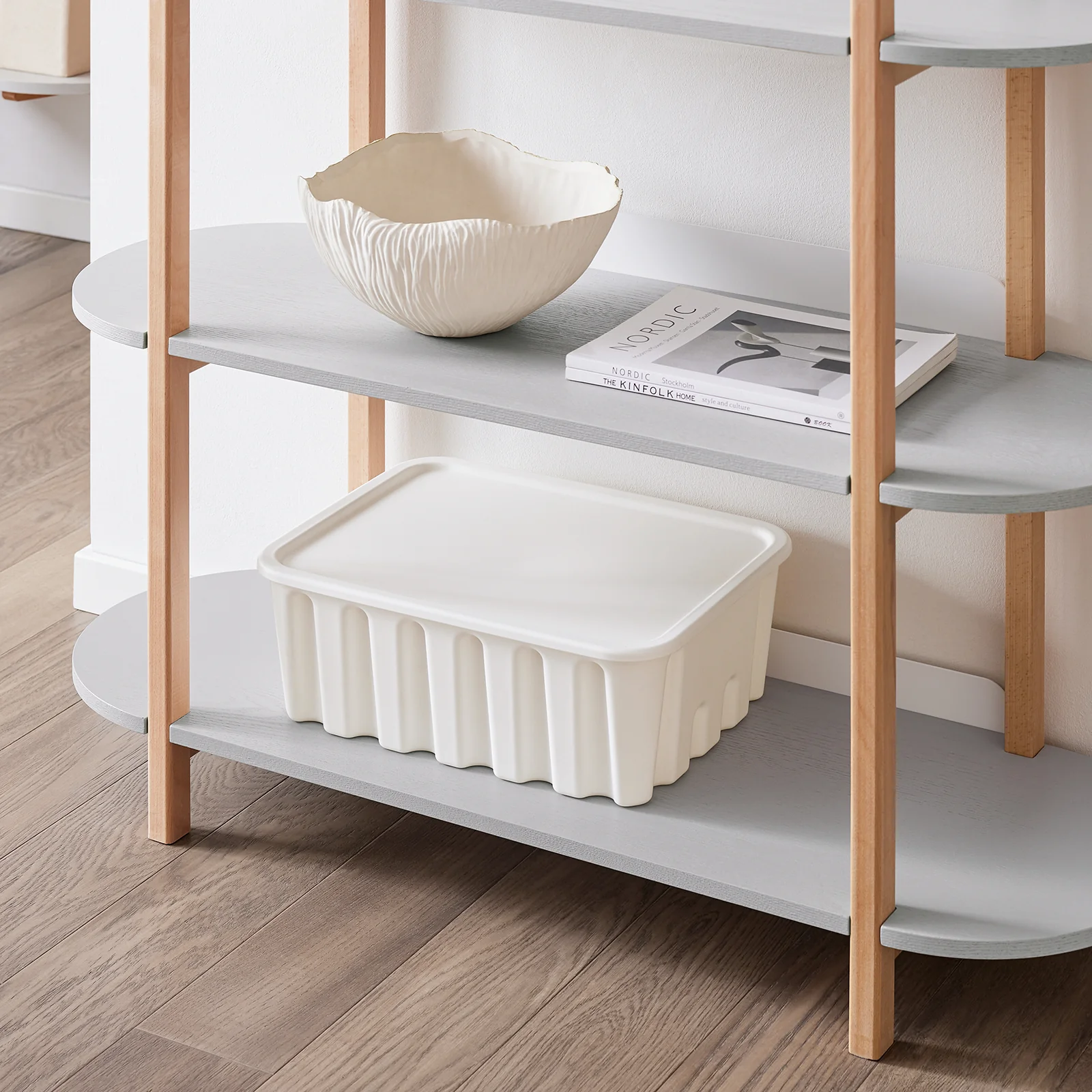 SoBuy HSTR01-H-HG Opbergplank met 3 Niveaus, Houten Plank op Poten met 3 Etages, Boekenkast, Entree Tafel, Console Tafel - Image 7