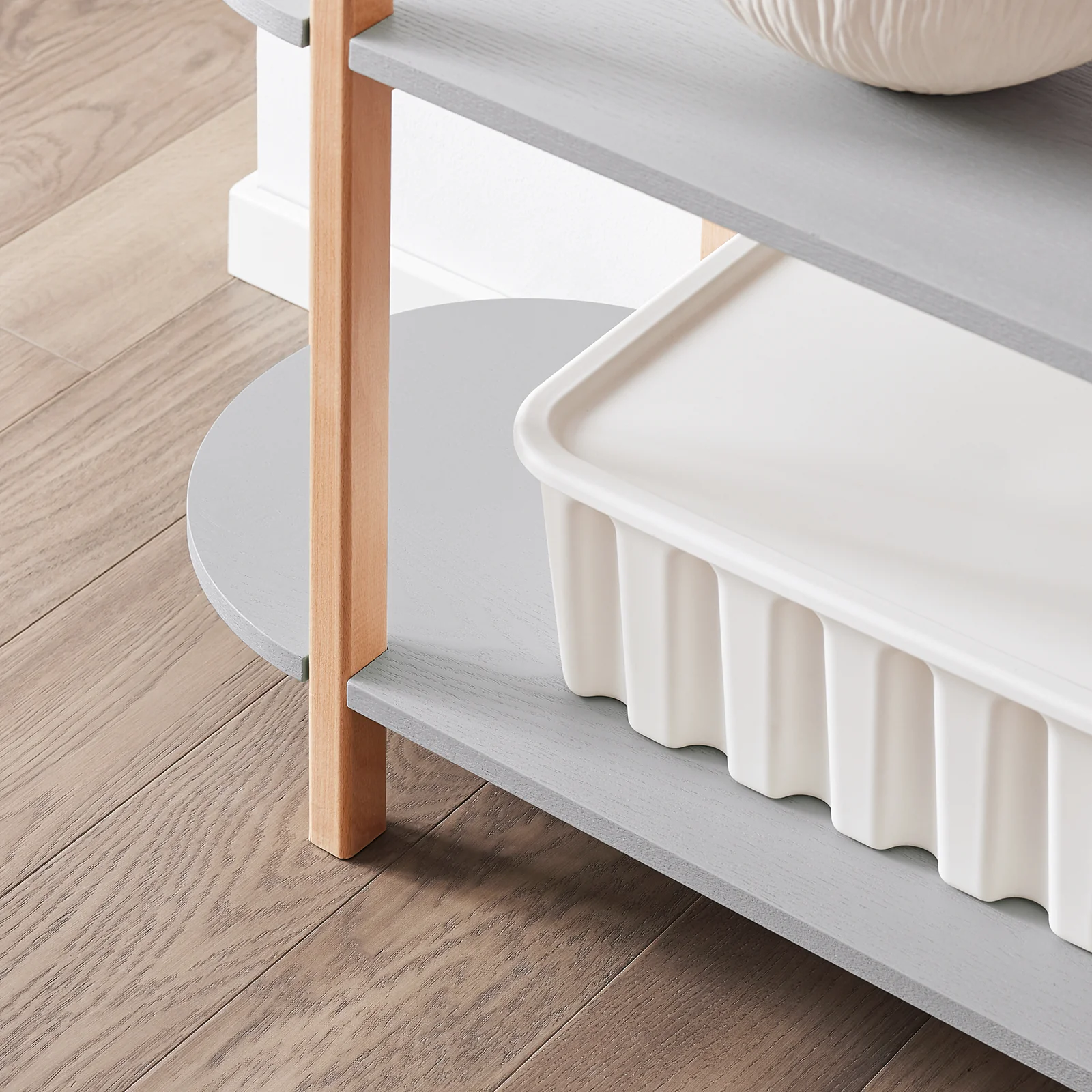 SoBuy HSTR01-H-HG Opbergplank met 3 Niveaus, Houten Plank op Poten met 3 Etages, Boekenkast, Entree Tafel, Console Tafel - Image 8