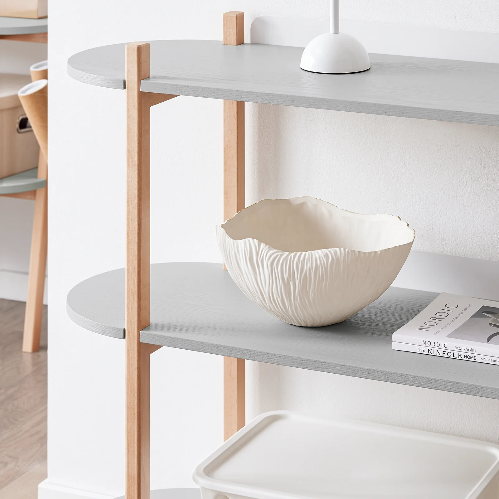 SoBuy HSTR01-H-HG Opbergplank met 3 Niveaus, Houten Plank op Poten met 3 Etages, Boekenkast, Entree Tafel, Console Tafel - Image 9