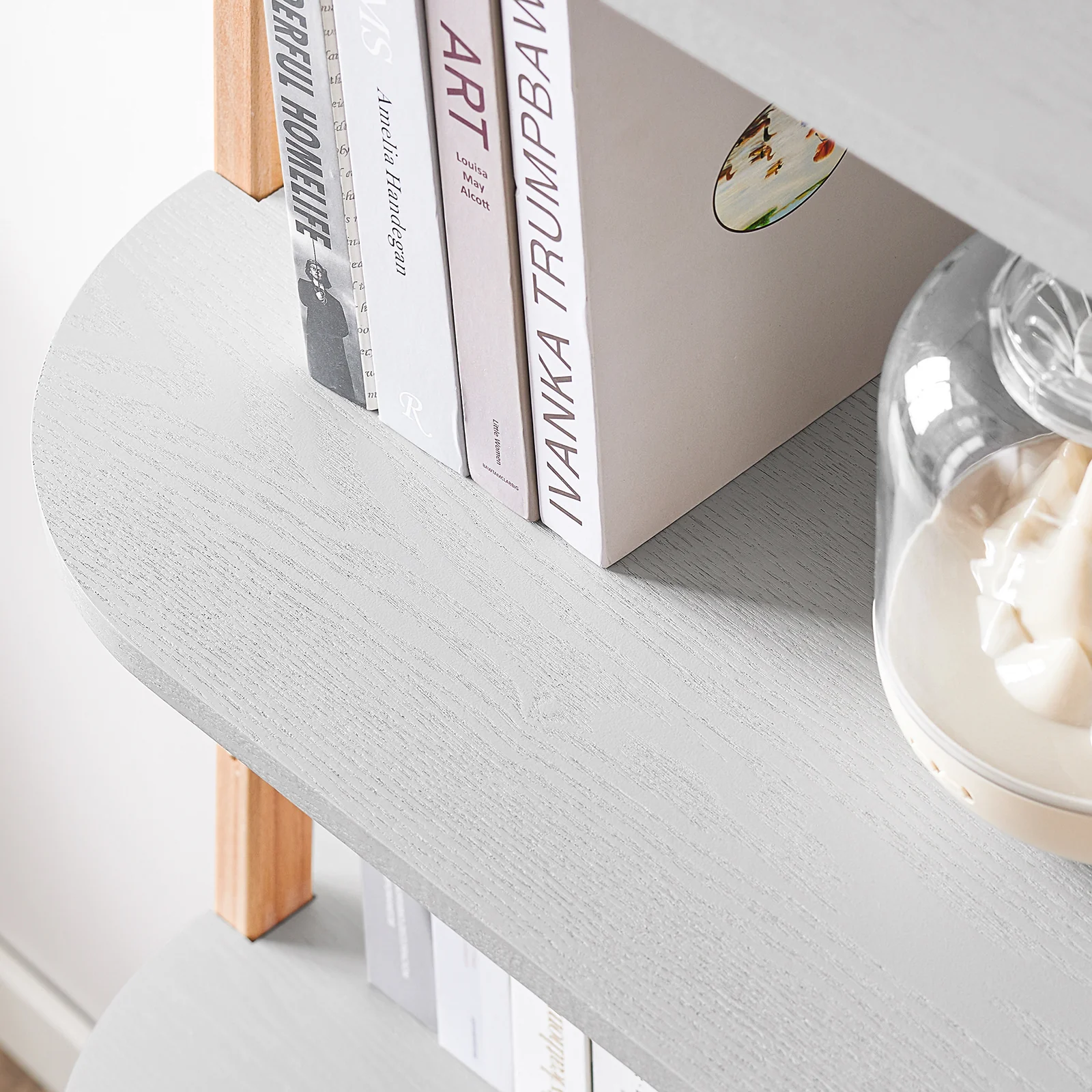 SoBuy HSTR02-HG Ladderrek, Boekenkast met 4 Niveaus, Opbergrek, Opbergkast op poten, Wandboekenkast - Image 10