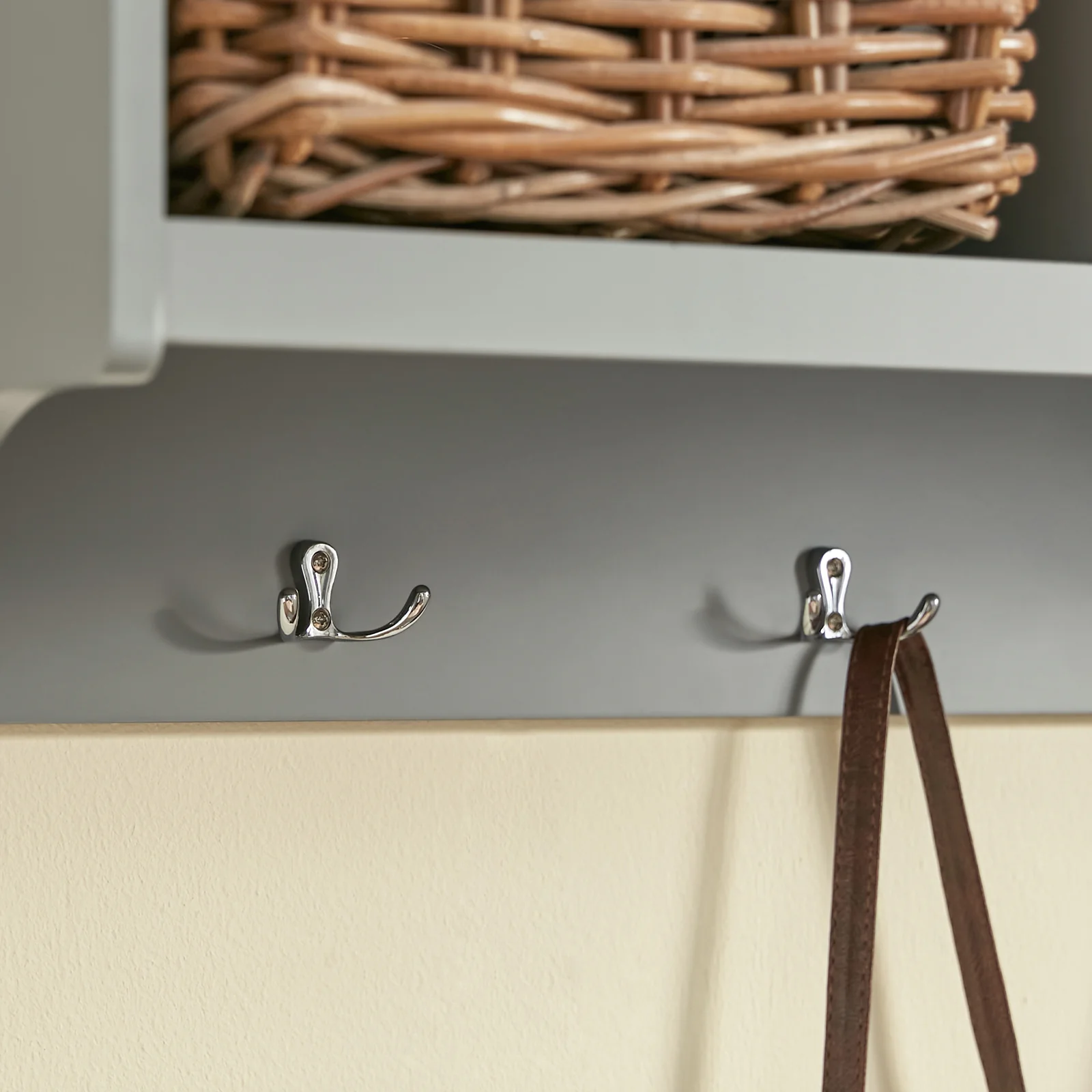 SoBuy FHK28-HG Kapstokken - Wandkapstok - Muur/Wand Kapstok - Wandplank Garderobe met 3 Compartimenten en 4 Dubbele Haken - Image 9