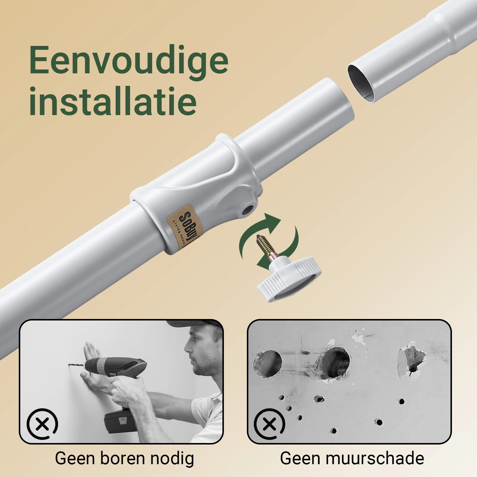 SoBuy KLS04-II-HG Telescopisch Kledingrek, Stevig Kledinghangerrek, Verstelbare Open Garderobekast met Kledingstangen en Planken voor Slaapkamer, Inloopkast, Grijs - Image 9