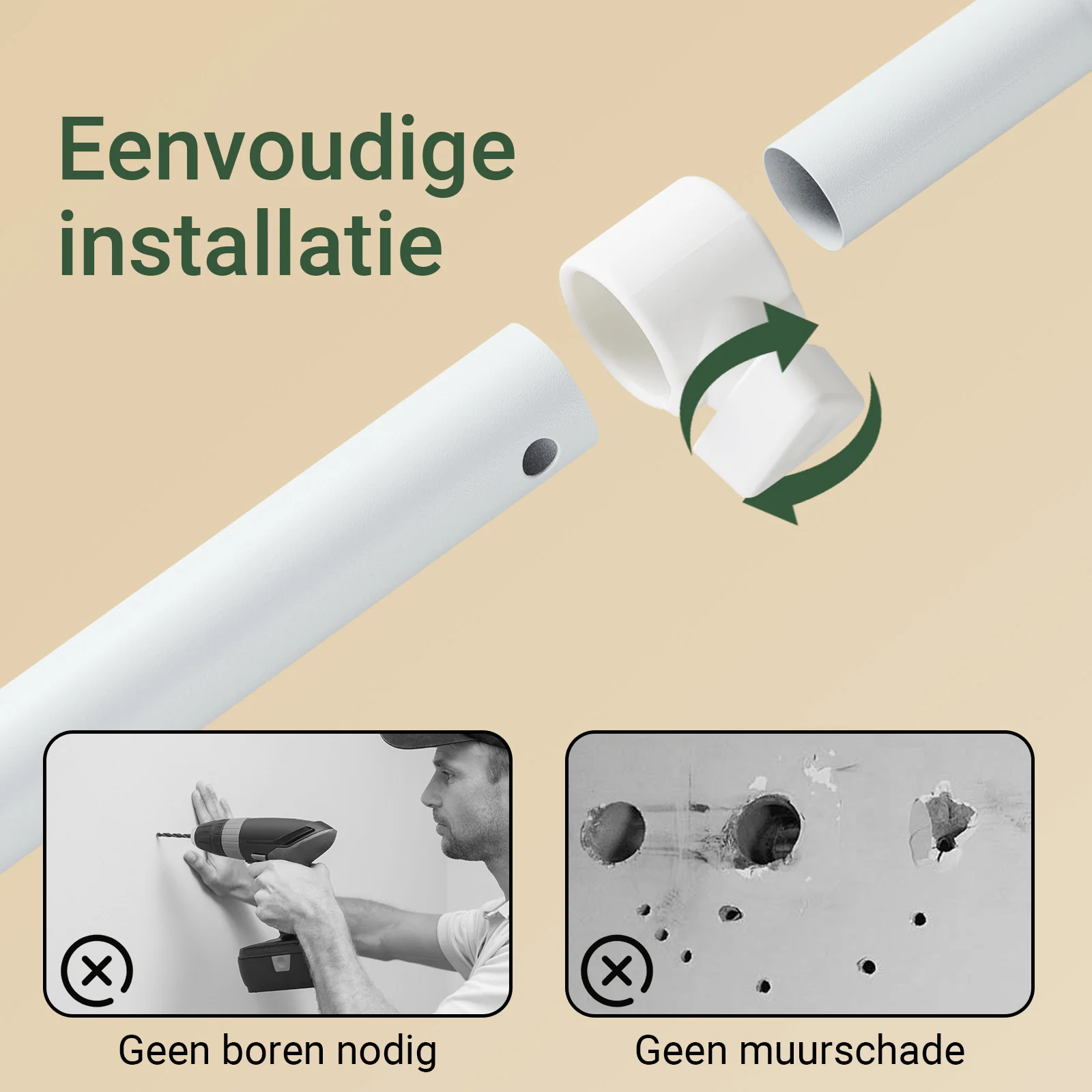 SoBuy KLS17-WN Telescopisch kledingrek, robuuste kledingkast, open verstelbare kledingkast met planken en stangen, wit - Image 9
