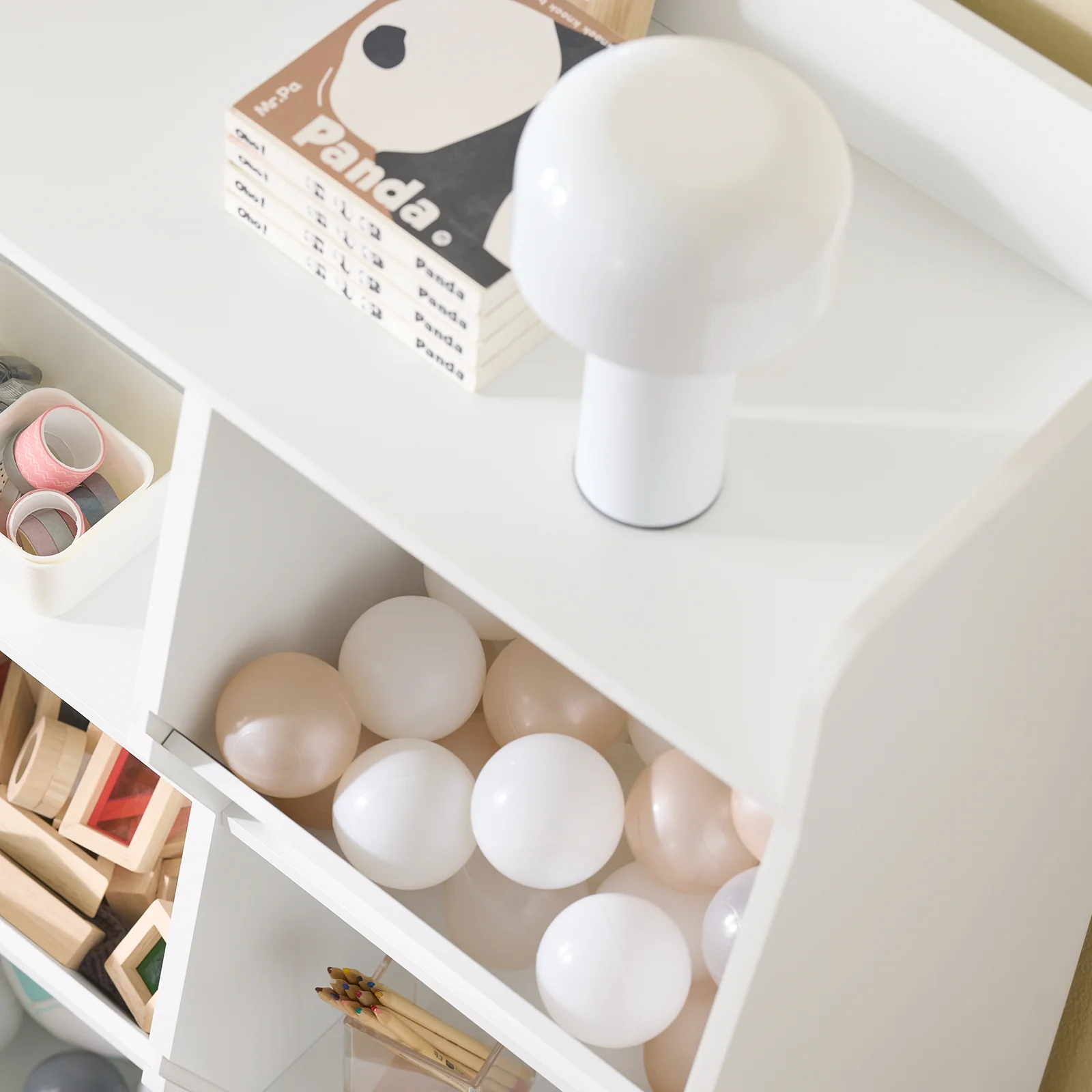 SoBuy KMB120-W Boekenkast voor kinderen, speelgoed, kinderen, met 9 vakken, meubels, opslag, speelgoed, rek, boekenkast, tijdschriftenrek, wit, 95 x 34 x 105 cm - Image 9