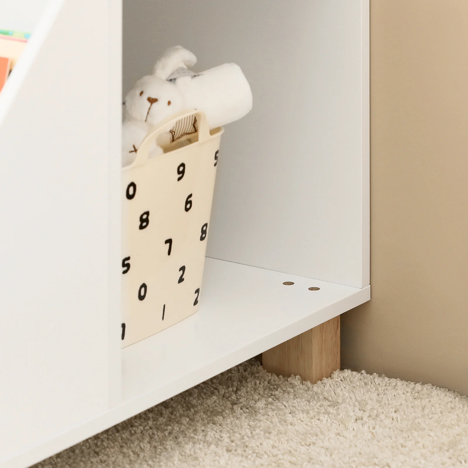 SoBuy KMB54-W Kinderplank, Speelgoedplank, Boekenplank, Opbergplank voor Boeken en Speelgoed, Kinderboekenkast met 3 Compartimenten - Image 10