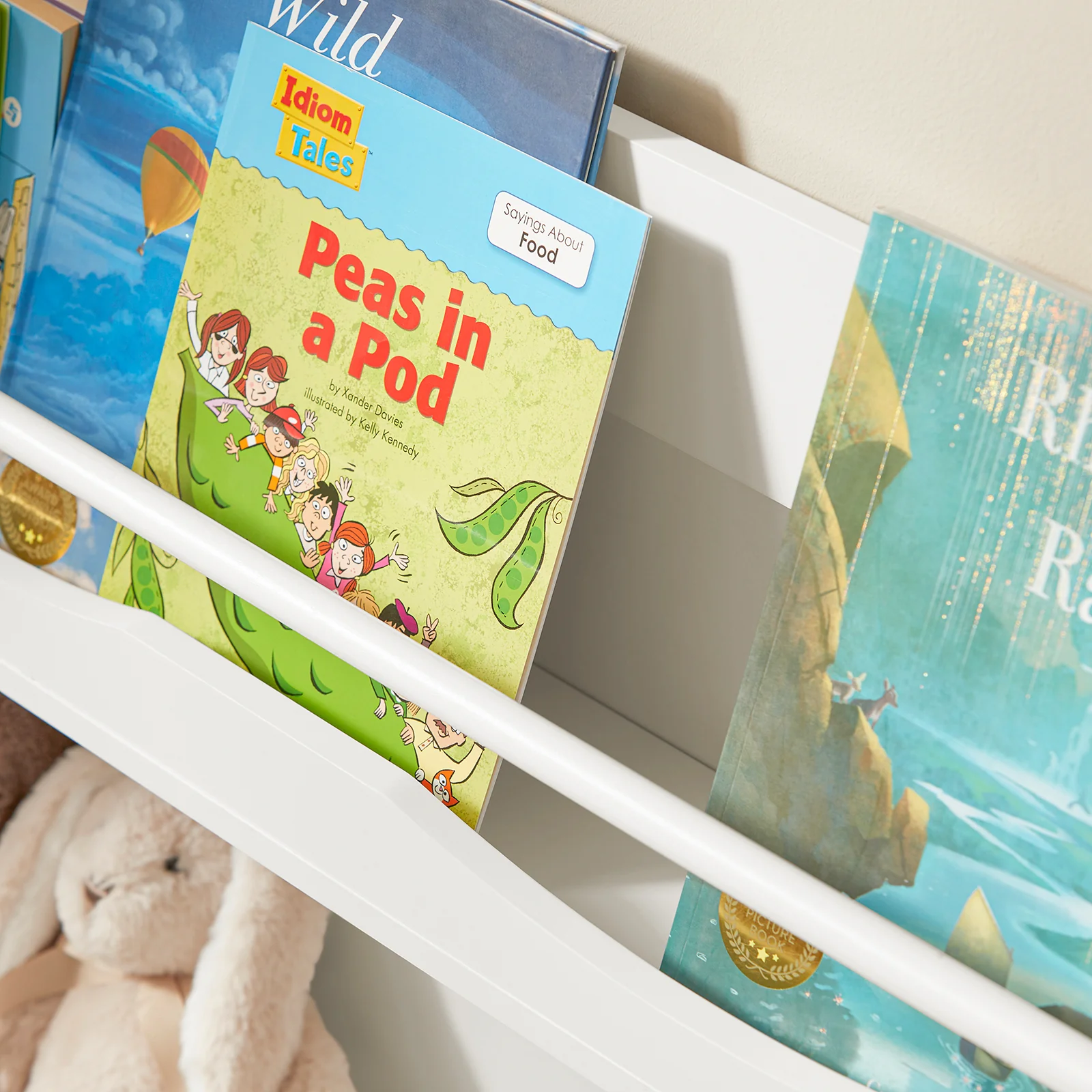 SoBuy KMB57-W Kinderboekenkast, Kinderboekenplank, Speelgoedplank, Boekenplank voor Kinderen, Opbergkast voor Boeken en Speelgoed, Opbergplank - Image 6