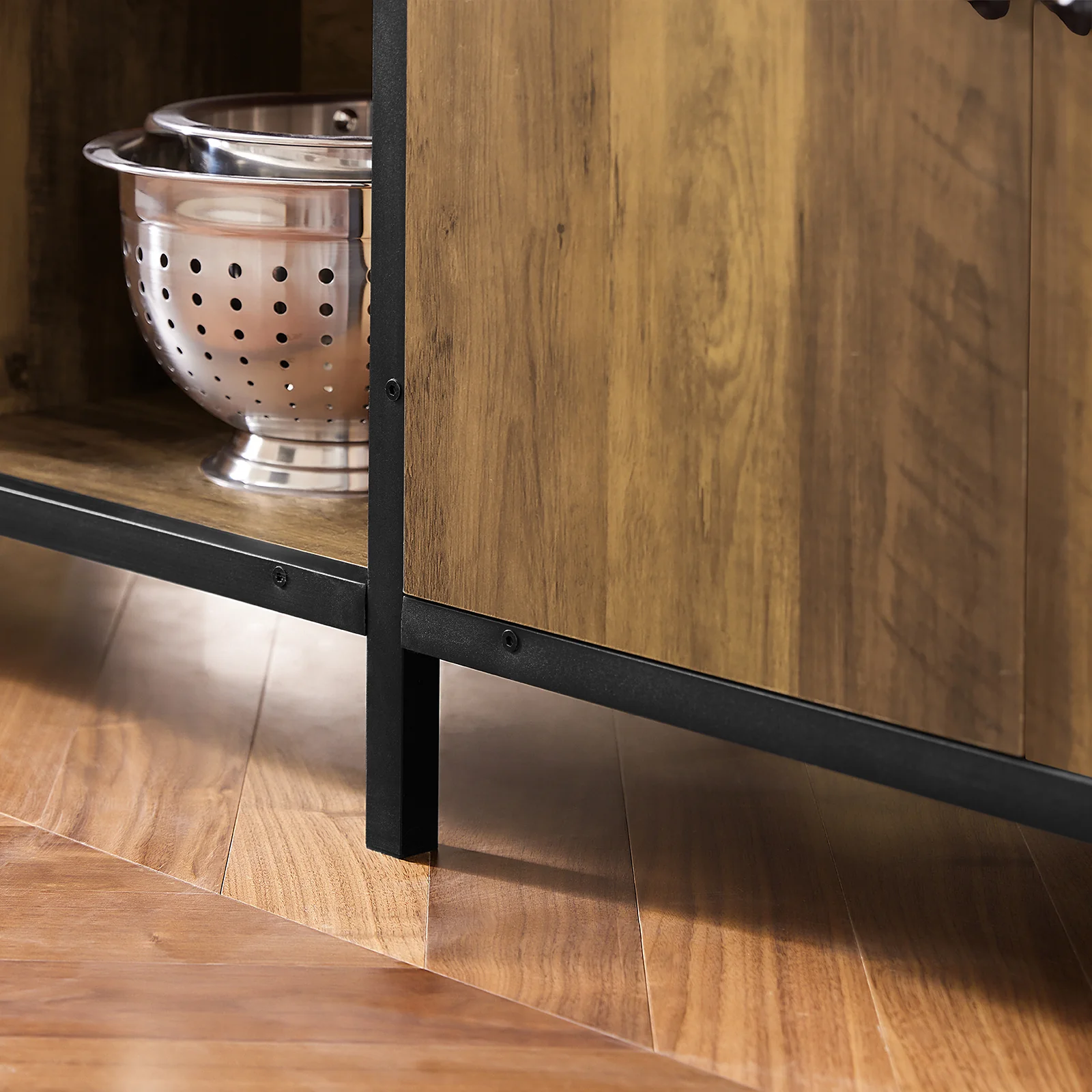 SoBuy KNL01-F Keukeneiland, Multifunctioneel Opslagmeubel, Buffet met Werkblad van 170 cm, Keukenkast, Bar Meubel voor de Woonkamer, Vintage Bruin, 170 x 60 x 89 cm - Image 7