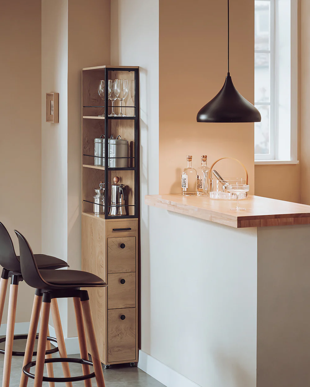 Pre-order SoBuy NSR13-N Mobiele Opslagwagen voor Kleine Ruimtes – Multifunctionele Keuken- en Badkamerwagen met Wielen (20x40x170 cm) - Image 3