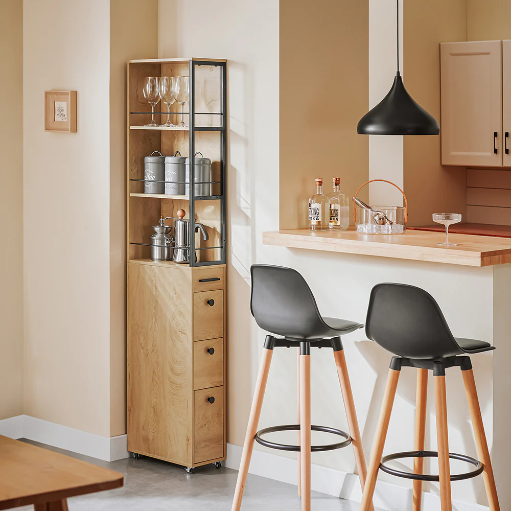 Pre-order SoBuy NSR13-N Mobiele Opslagwagen voor Kleine Ruimtes – Multifunctionele Keuken- en Badkamerwagen met Wielen (20x40x170 cm) - Image 4