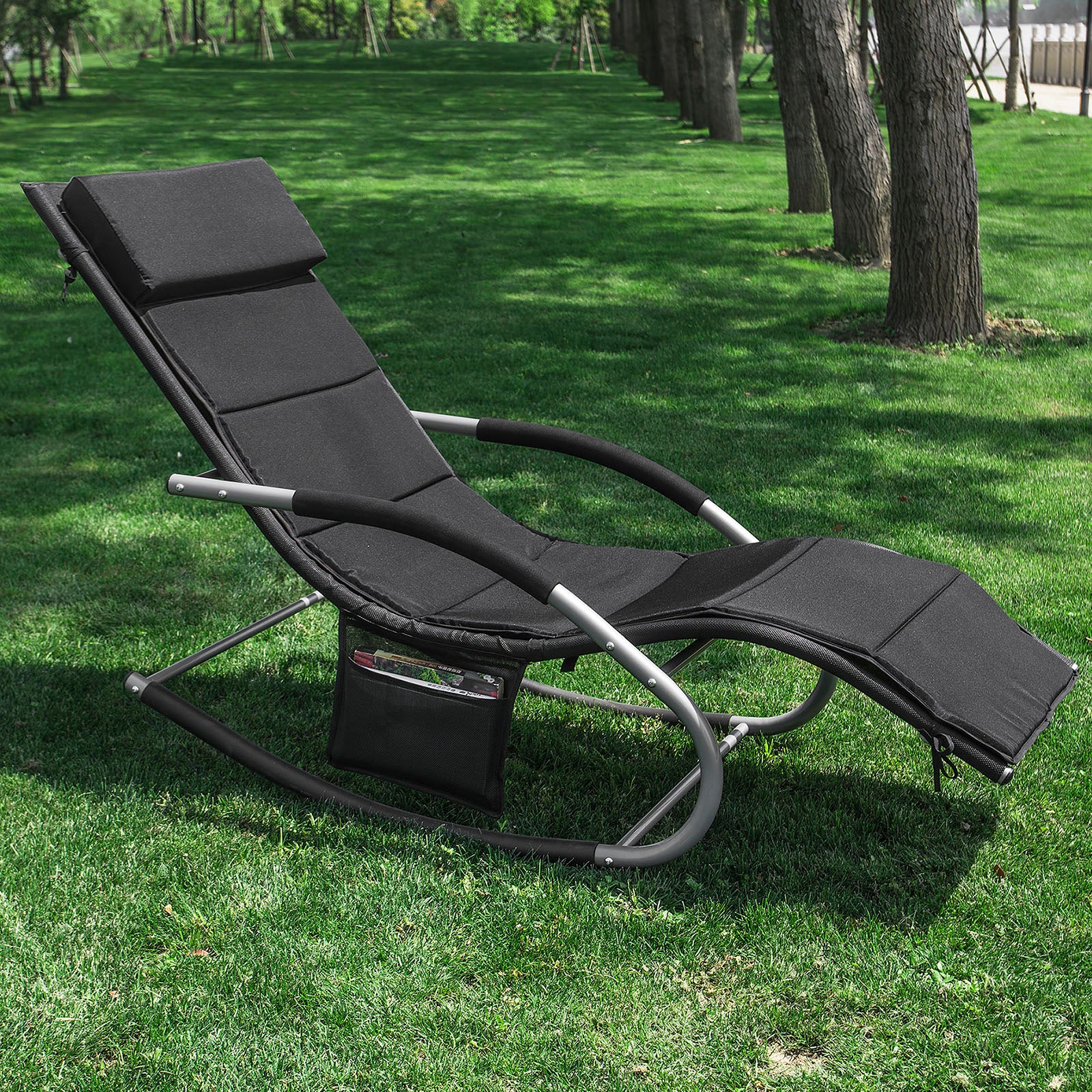 SoBuy OGS28-P02 Gevoerde matrastopper met hoofdsteun | voor Schommelstoel - Image 3