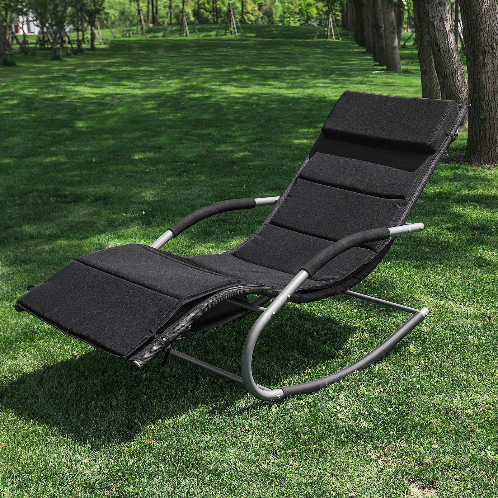 SoBuy OGS28-P02 Gevoerde matrastopper met hoofdsteun | voor Schommelstoel - Image 4