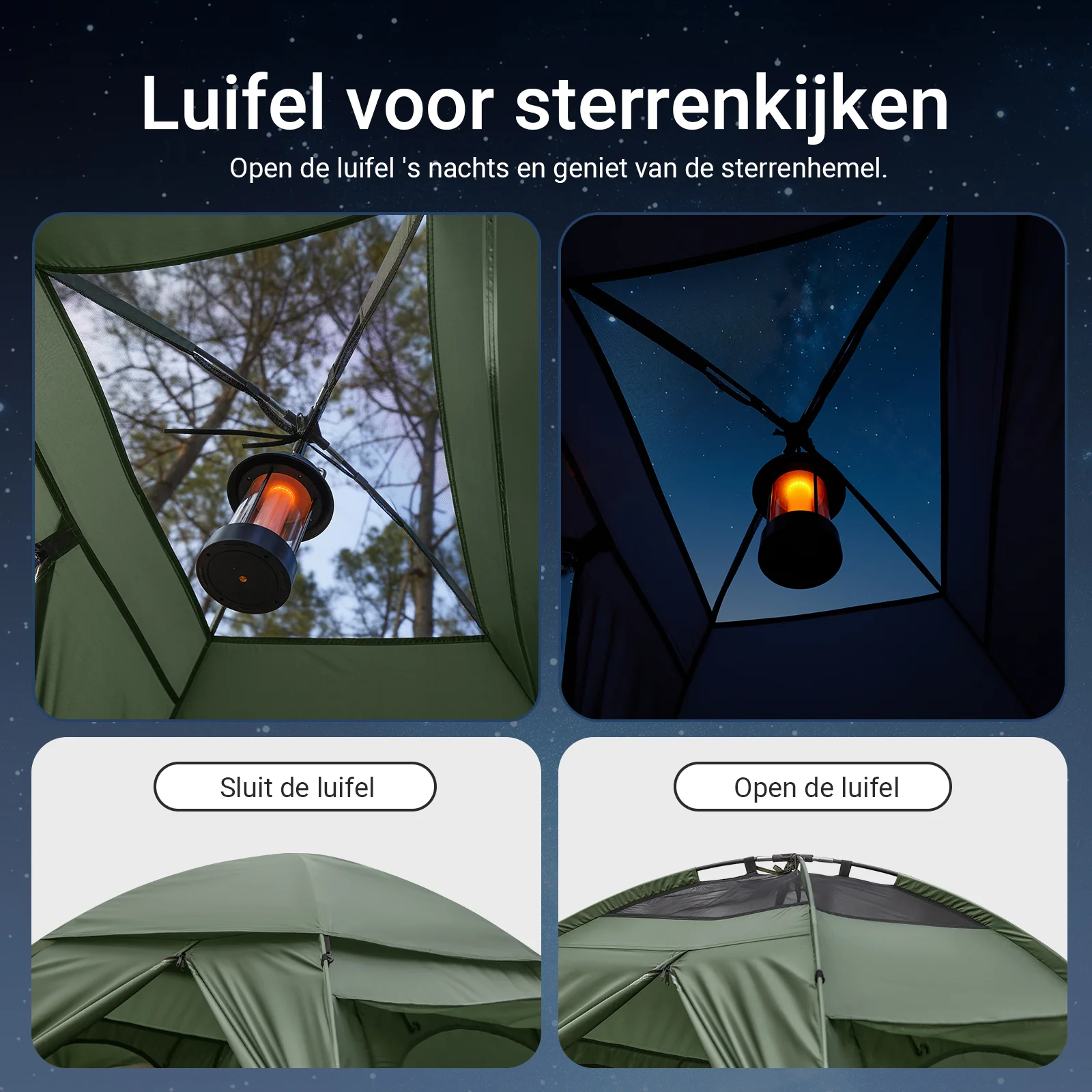 SoBuy OGS32-L-GR | 4-in-1 Tent met opvouwbaar  verhoogd bed, dak, slaapzak, luchtmatras  | Maximale belasting 180 kg | 2 Personen | Groente - Image 9