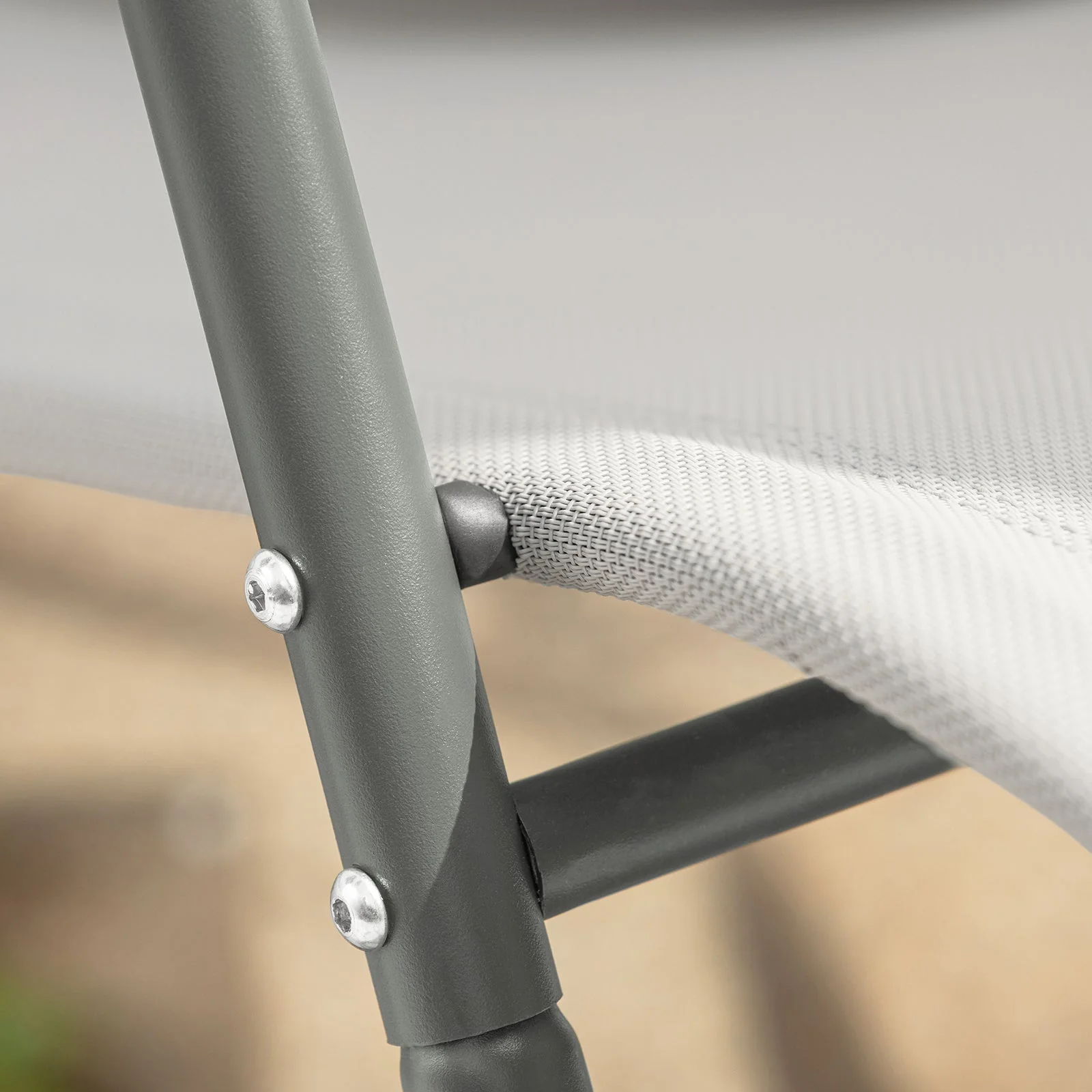 SoBuy OGS47-HG | Ligstoel | Tuinstoel | Swingstoel | Schommelstoel | Ergonomische | met Zijzak | Grijs - Image 5