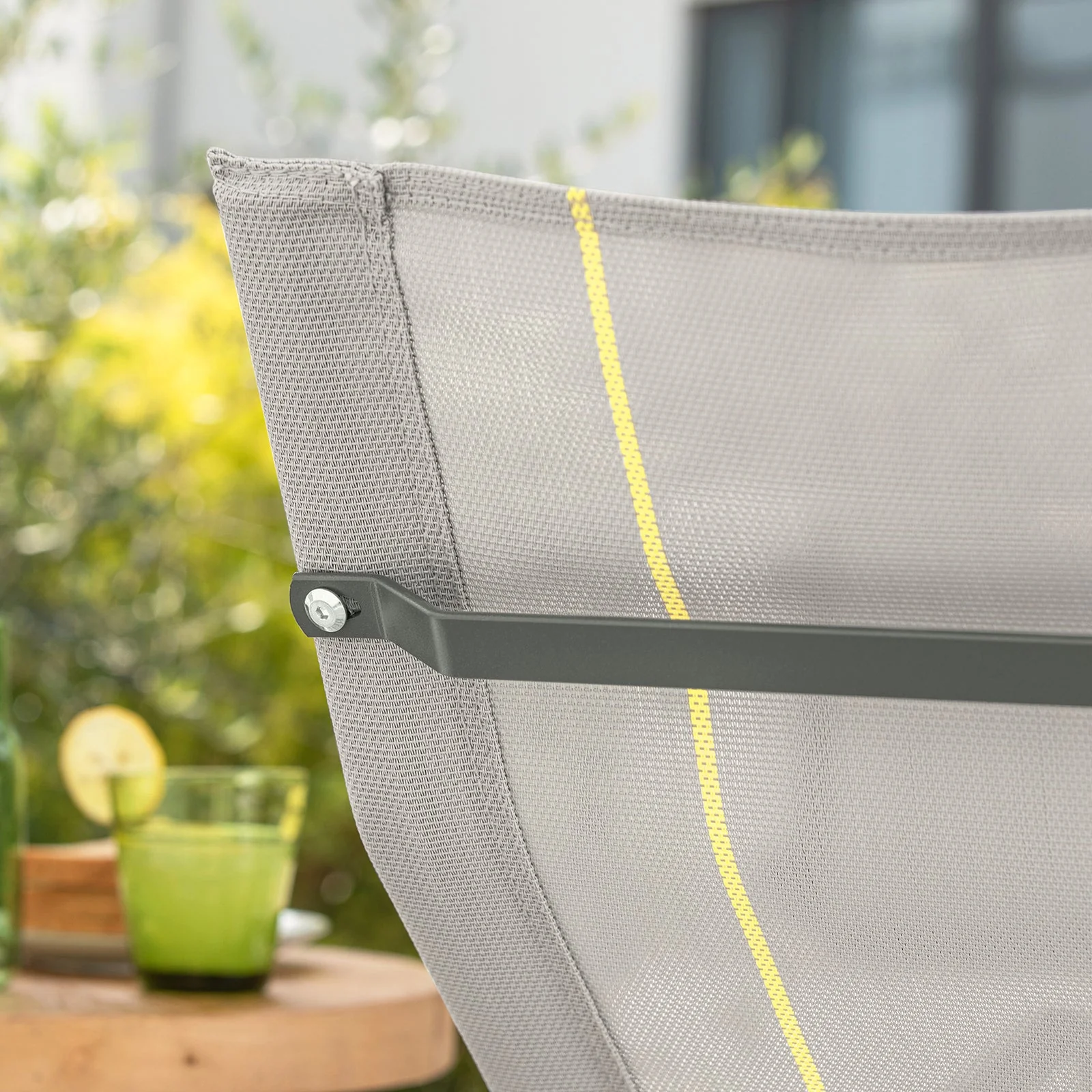 SoBuy OGS47-HG | Ligstoel | Tuinstoel | Swingstoel | Schommelstoel | Ergonomische | met Zijzak | Grijs - Image 8