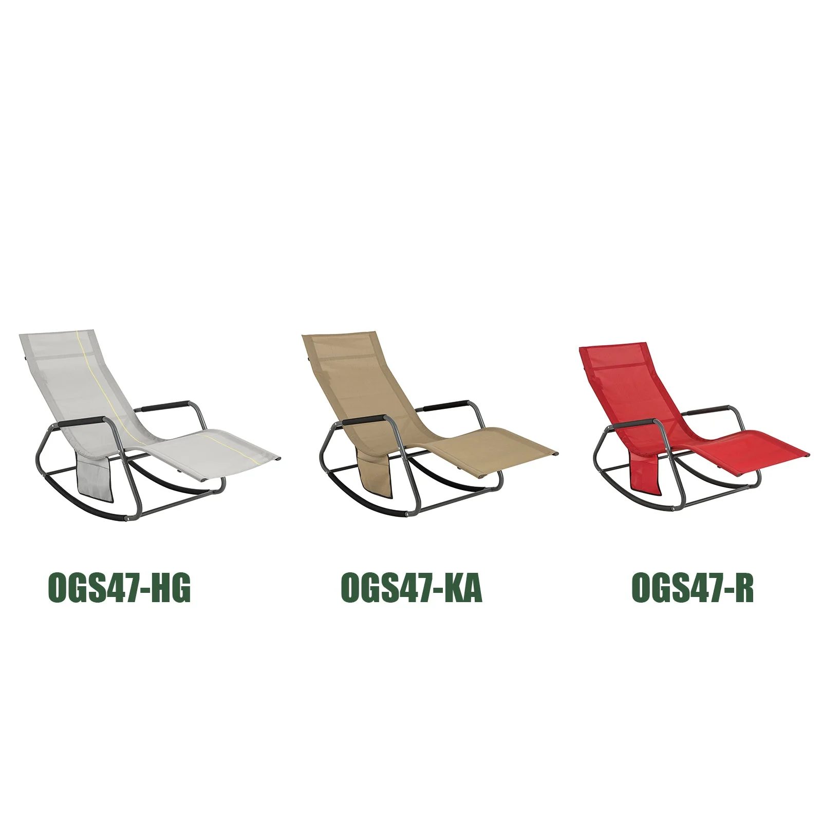 SoBuy OGS47-R | Ligstoel | Tuinstoel | Swingstoel | Schommelstoel | Ergonomische | met Zijzak | Rood - Image 13