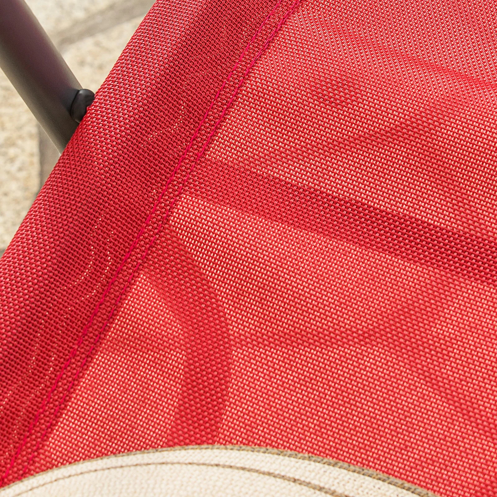 SoBuy OGS47-R | Ligstoel | Tuinstoel | Swingstoel | Schommelstoel | Ergonomische | met Zijzak | Rood - Image 8