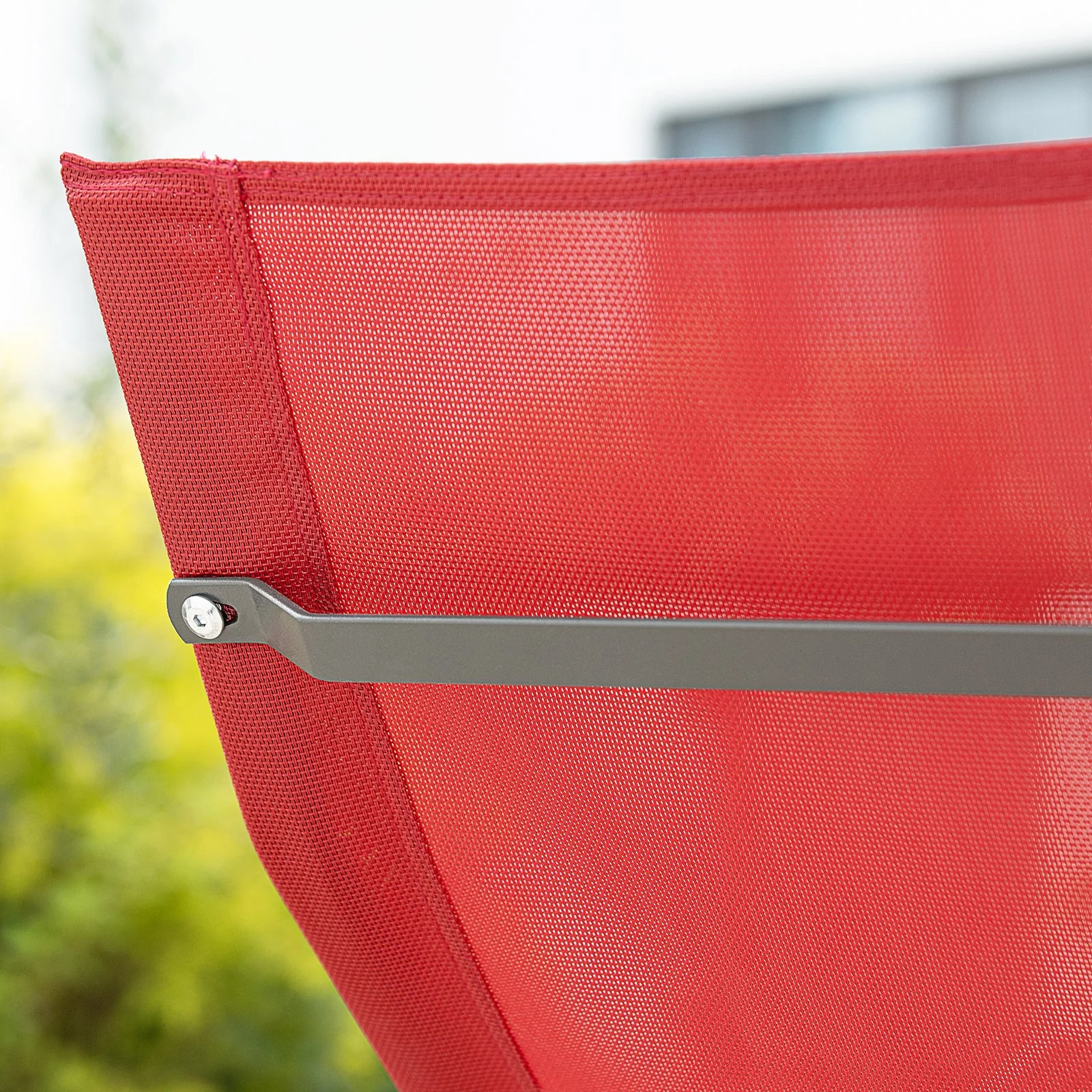 SoBuy OGS47-R | Ligstoel | Tuinstoel | Swingstoel | Schommelstoel | Ergonomische | met Zijzak | Rood - Image 9