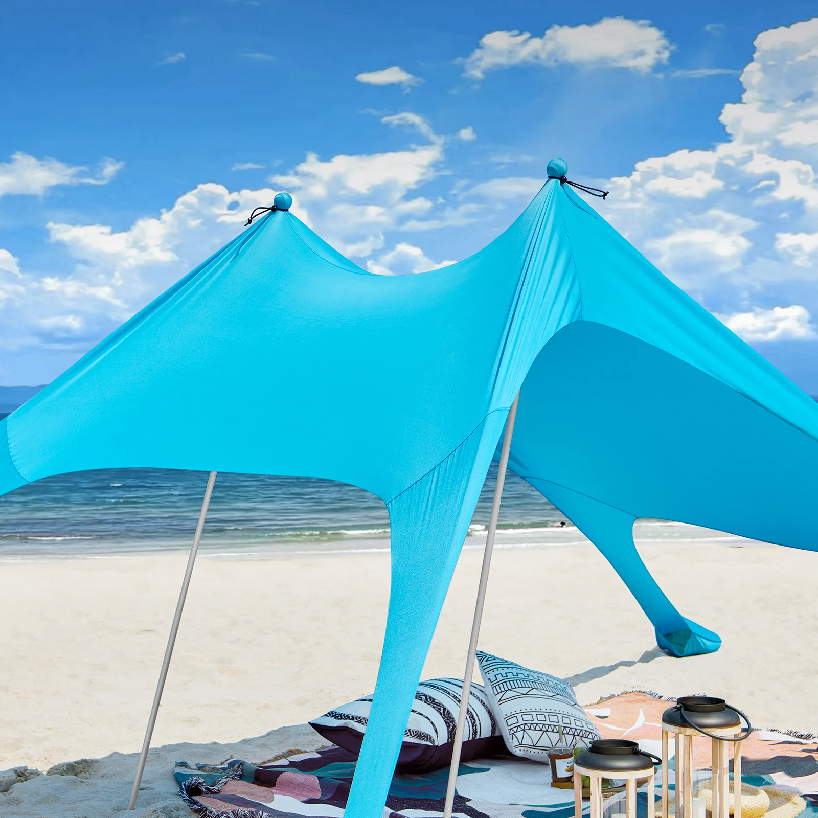 SoBuy OZT01-HB Strand Schuilplaatsen Lycra Polyester Anti UV UPF 30, Draagbare Strandtent, Strandparasol, Strandluifel met Draagtas - Image 6