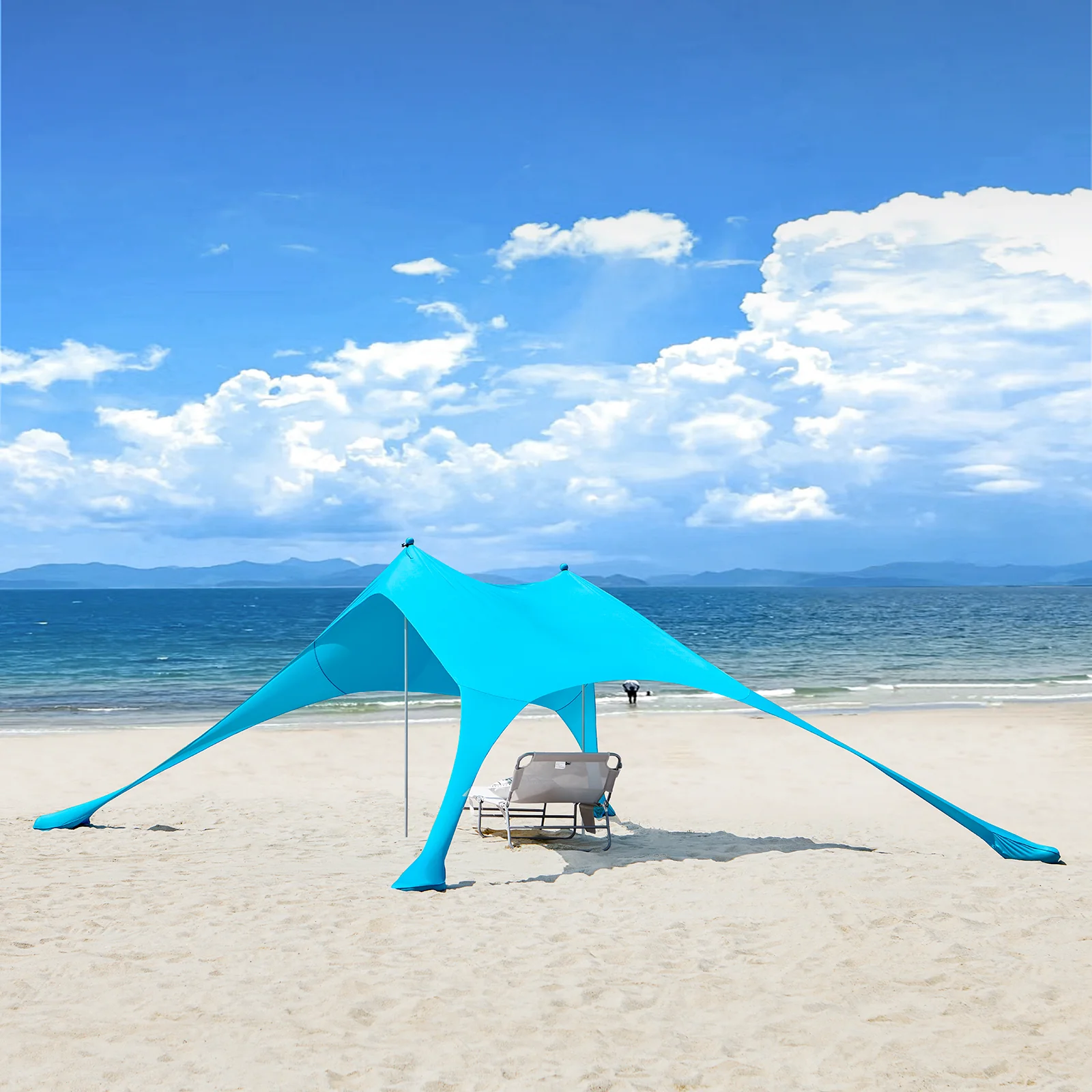 SoBuy OZT01-HB Strand Schuilplaatsen Lycra Polyester Anti UV UPF 30, Draagbare Strandtent, Strandparasol, Strandluifel met Draagtas - Image 8