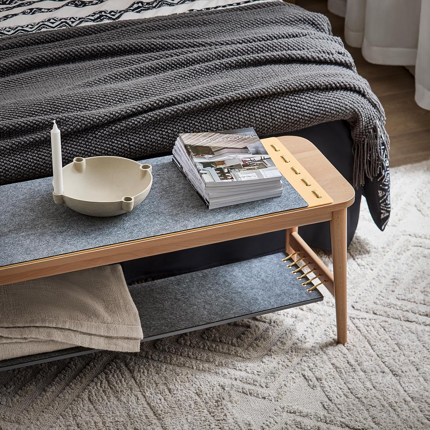 SoBuy HFSR01-N Schoenenbank met Gewatteerd Kussen, Gewatteerde Bank, Opbergbank met Gevoerde Zitting - Image 8