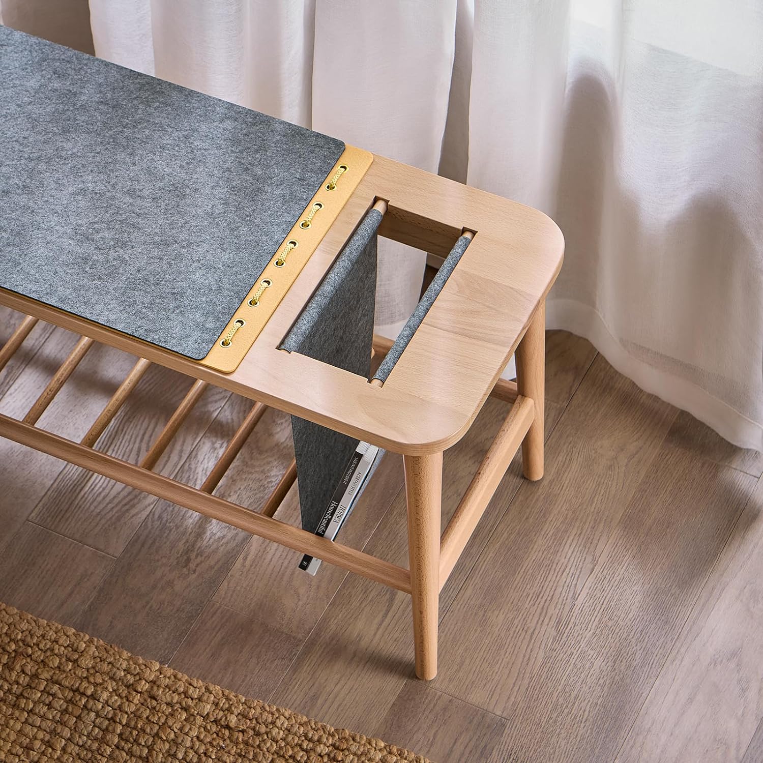 SoBuy HFSR02-N Schoenenbank met Gewatteerd Kussen, Gewatteerde Bank, Opbergbank met Gevoerde Zitting - Image 8