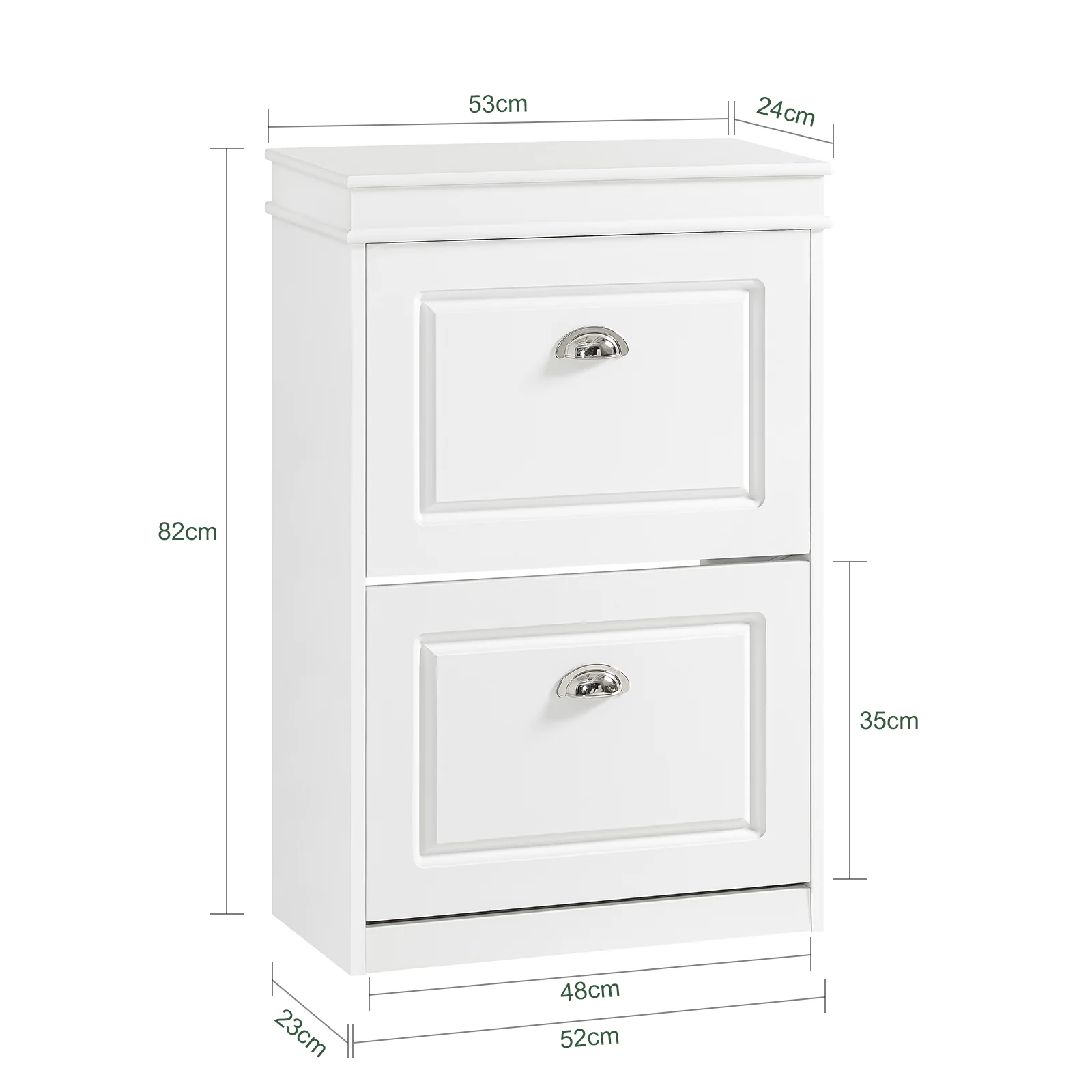 SoBuy Set FSR64-W + FSR78-W – Witte Schoenenmeubel Set, Schoenenbank met Kussen + Schoenenkast met 2 Kleppen, Smal Halmeubel, 2-delig - Image 5